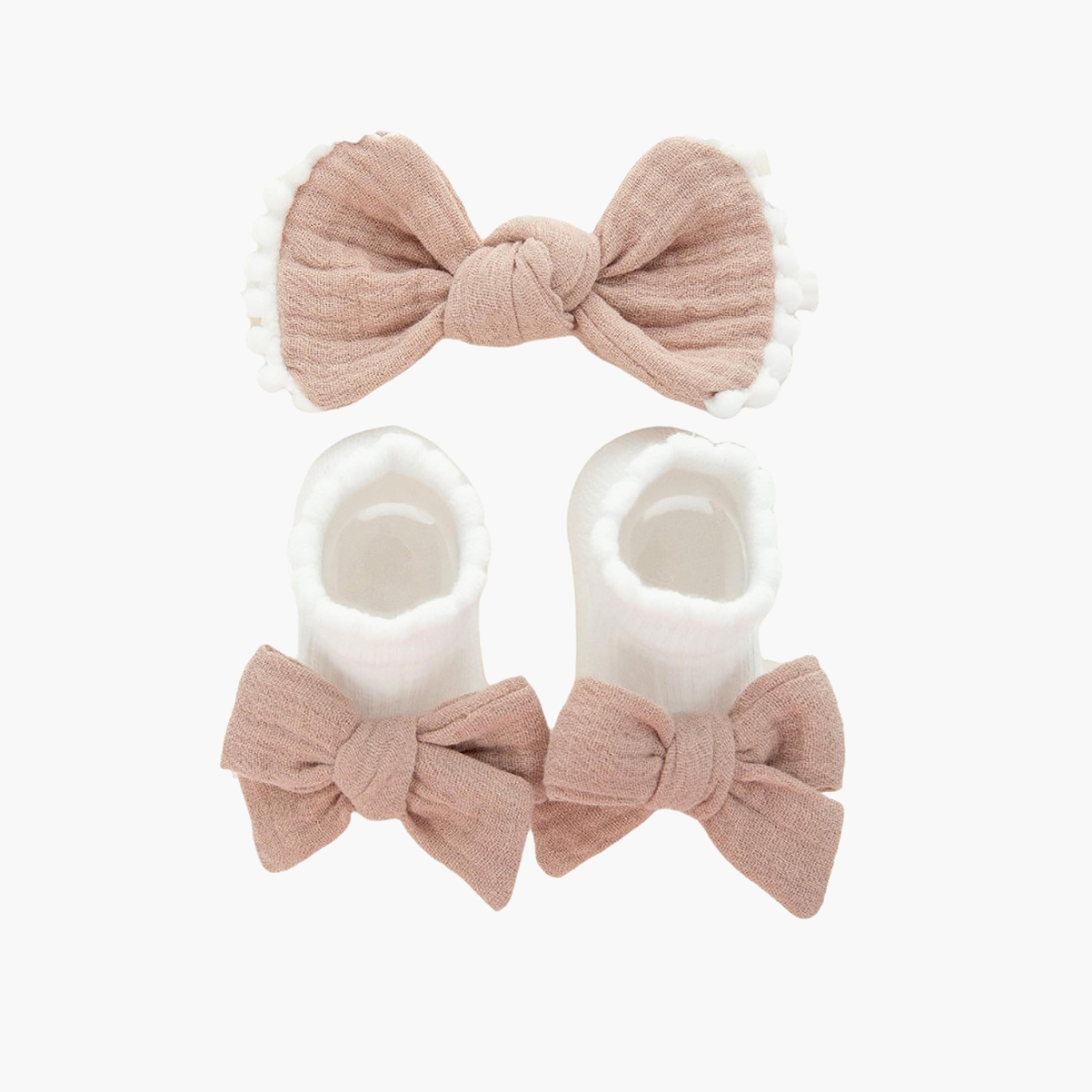 Bambimici Anika Socks & Ribbon Bow Headband Set-baby-girls-accessories-socks-image-1