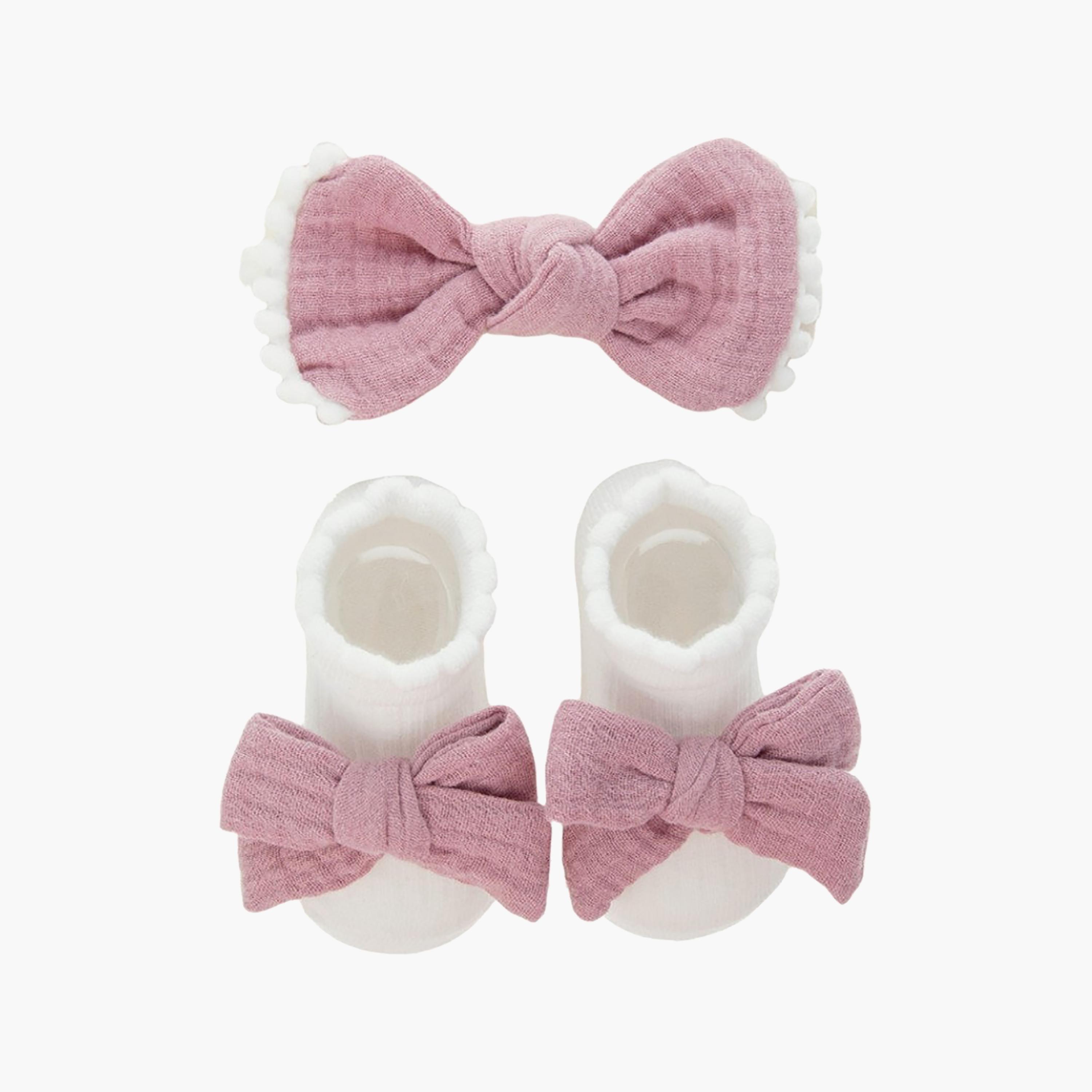 Bambimici Anika Socks & Ribbon Bow Headband Set-baby-girls-accessories-socks-image-1