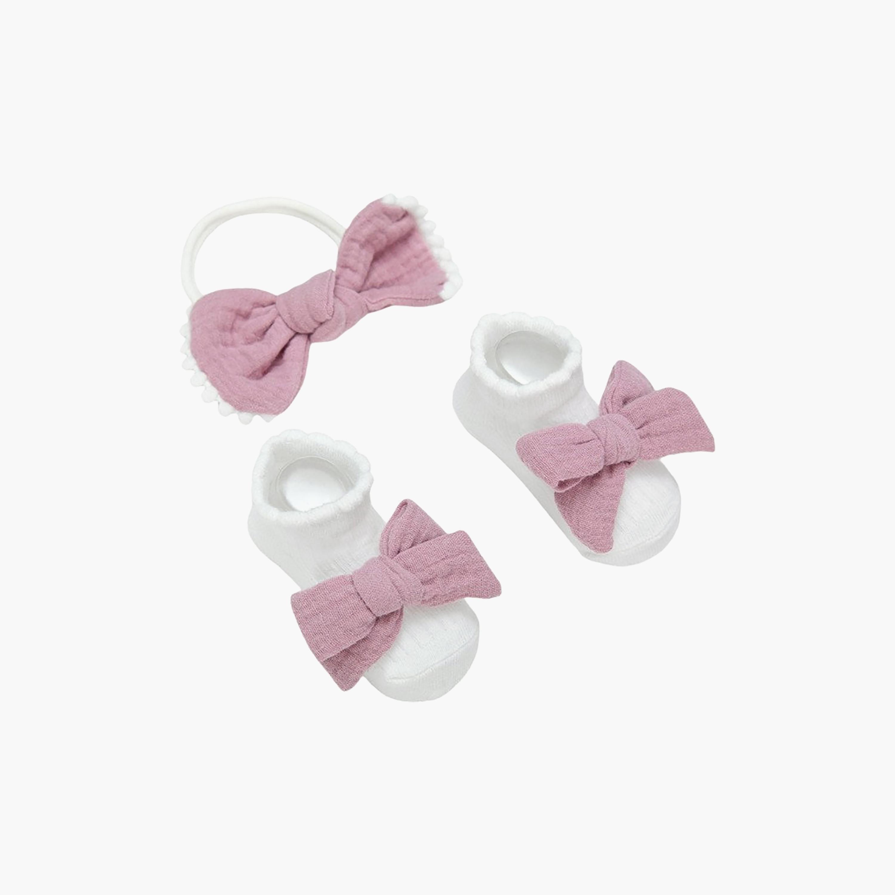 Bambimici Anika Socks & Ribbon Bow Headband Set-baby-girls-accessories-socks-image-2
