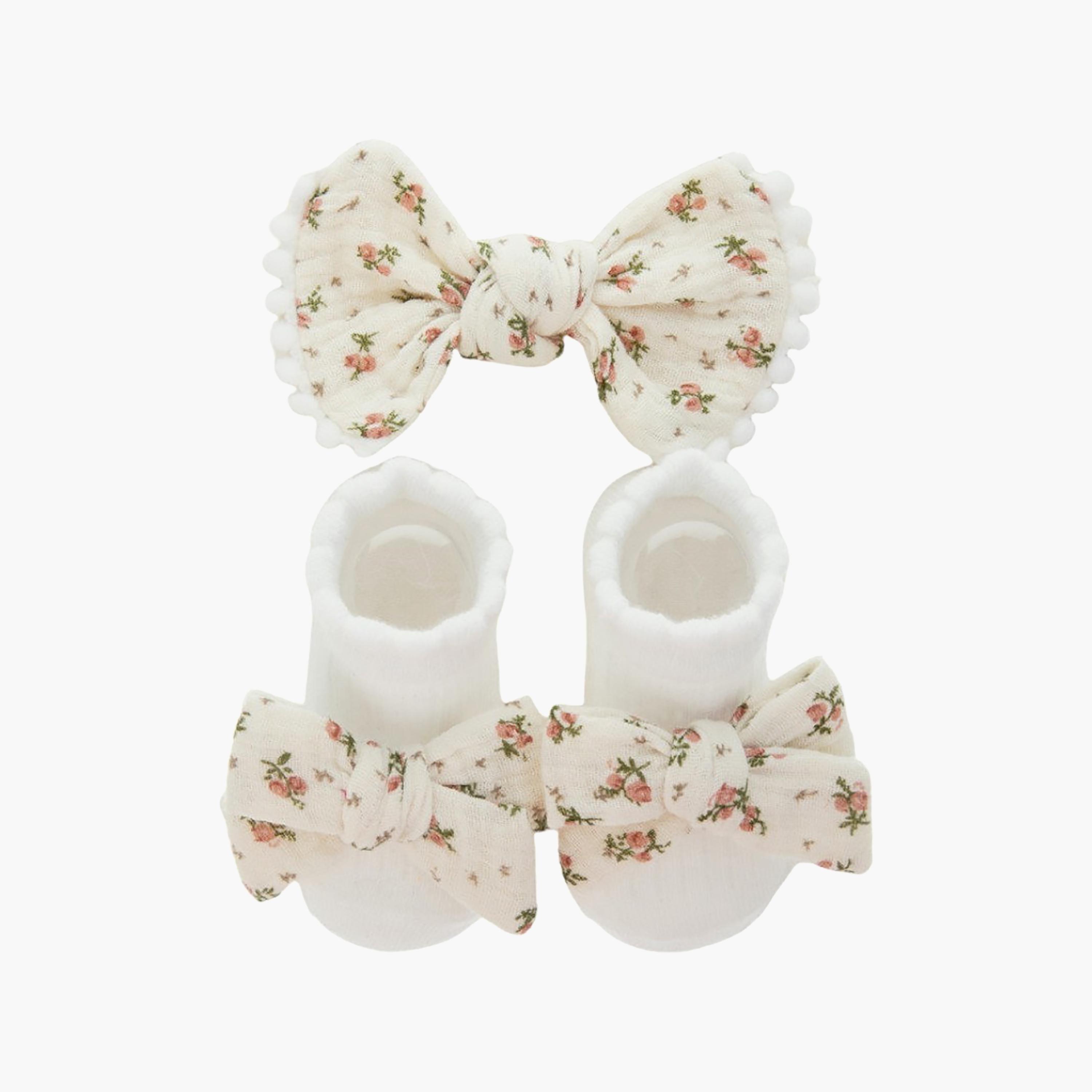 Bambimici Anika Socks & Ribbon Bow Headband Set-baby-girls-accessories-socks-image-1