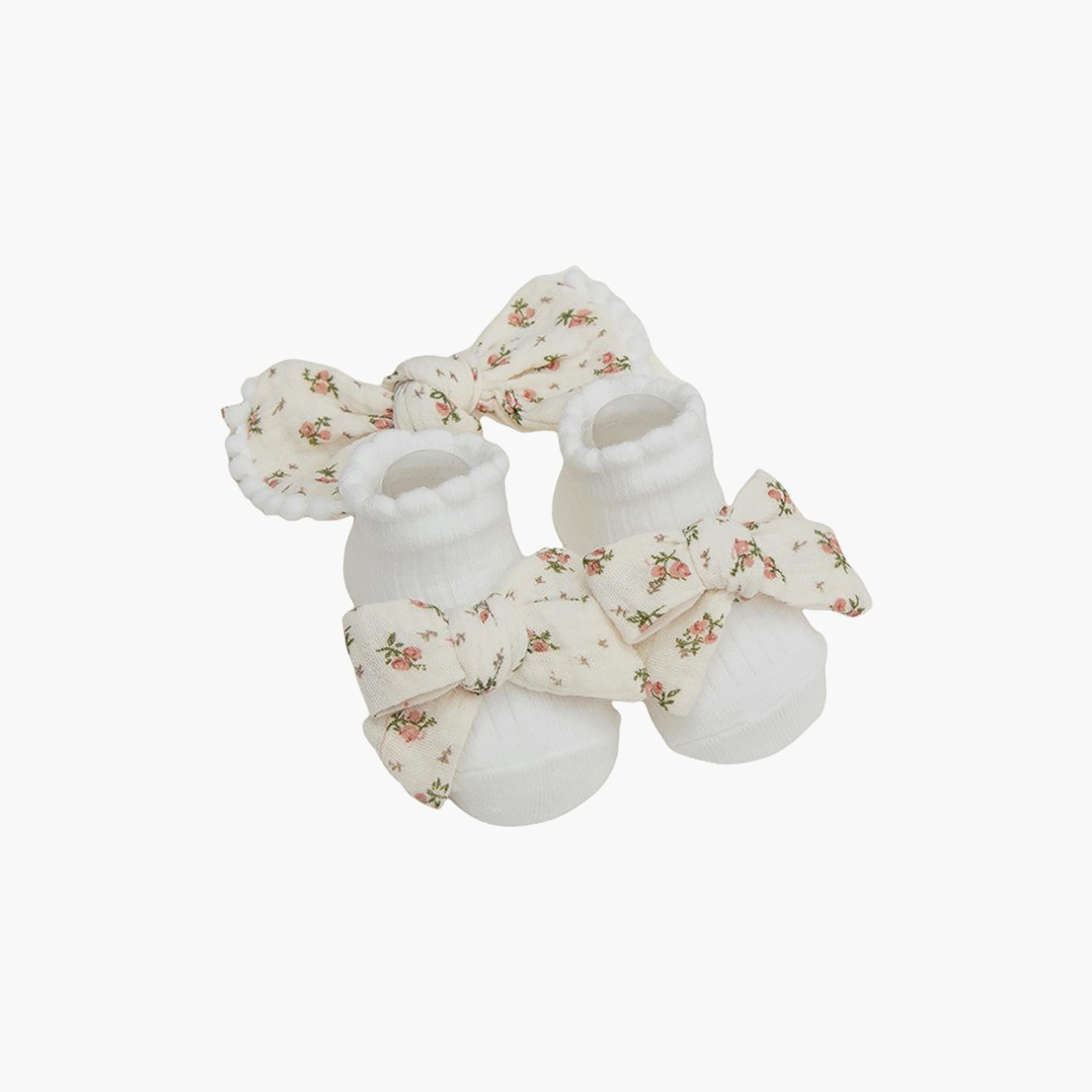 Bambimici Anika Socks & Ribbon Bow Headband Set-baby-girls-accessories-socks-image-2