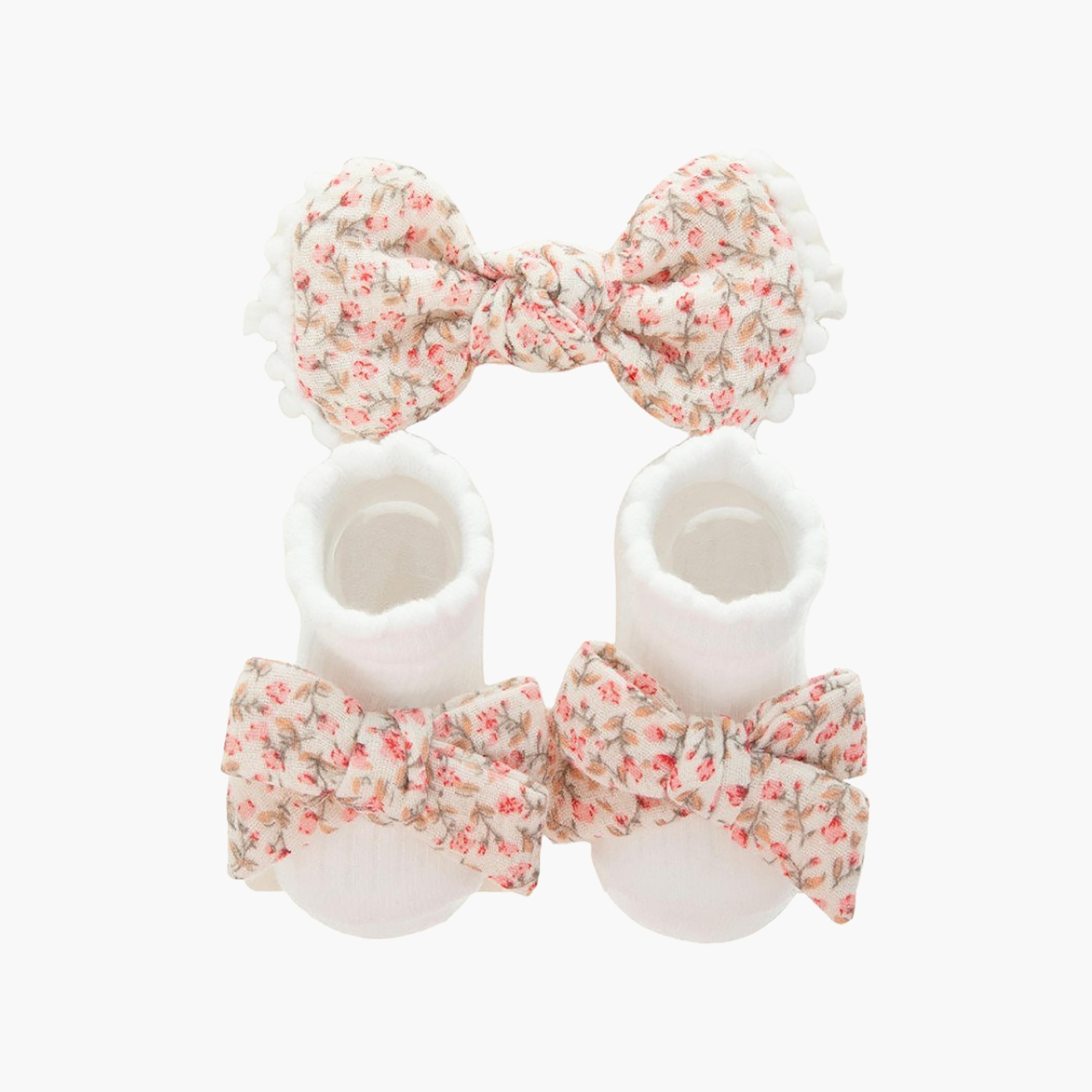 Bambimici Anika Socks & Ribbon Bow Headband Set-baby-girls-accessories-socks-image-1