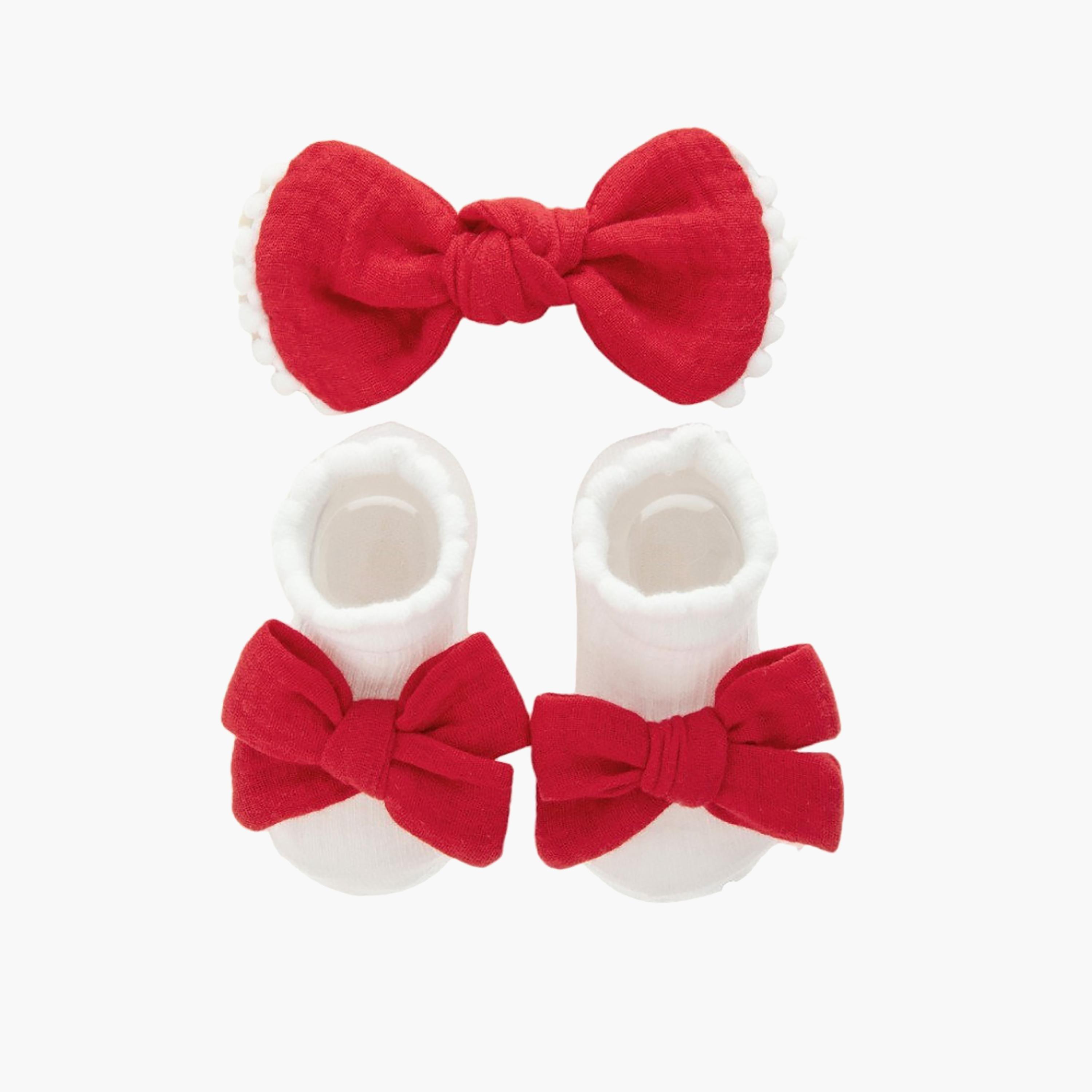 Bambimici Anika Socks & Ribbon Bow Headband Set-baby-girls-accessories-socks-image-1