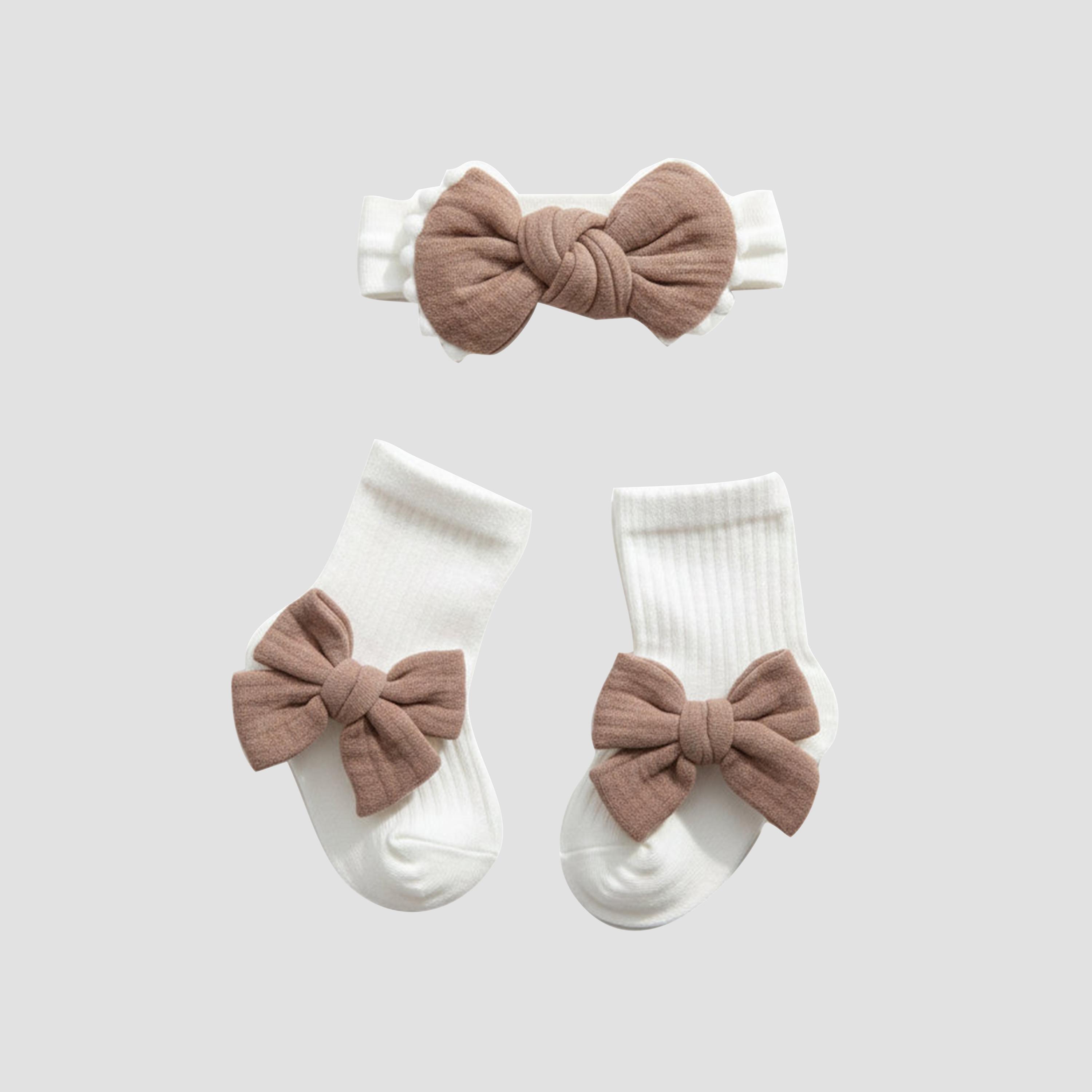 Bambimici Anika Socks & Ribbon Bow Headband Set-baby-girls-accessories-socks-image-1