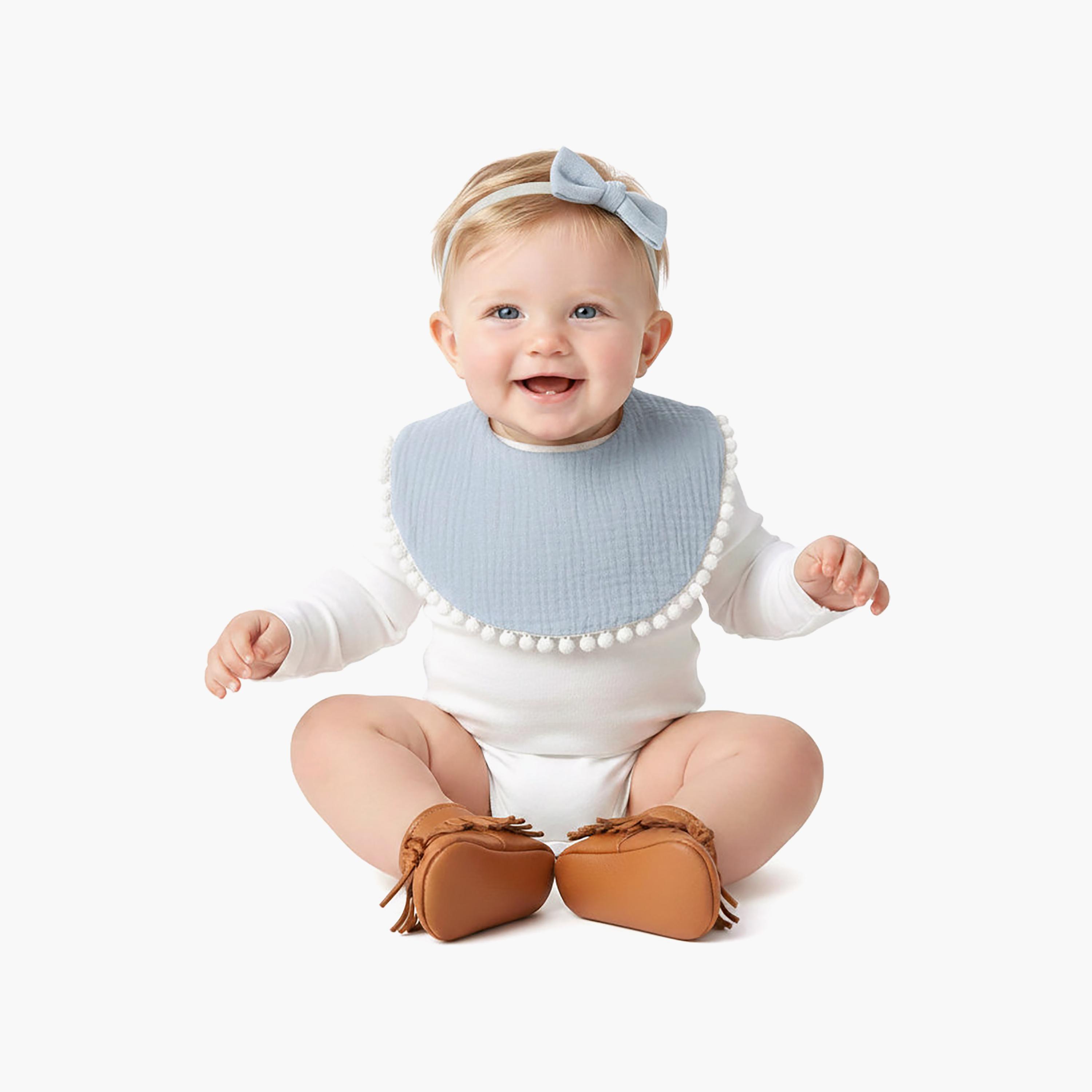Bambimici Sophia Bib & Ribbon Headband Set-baby-feeding-bibs-image-2