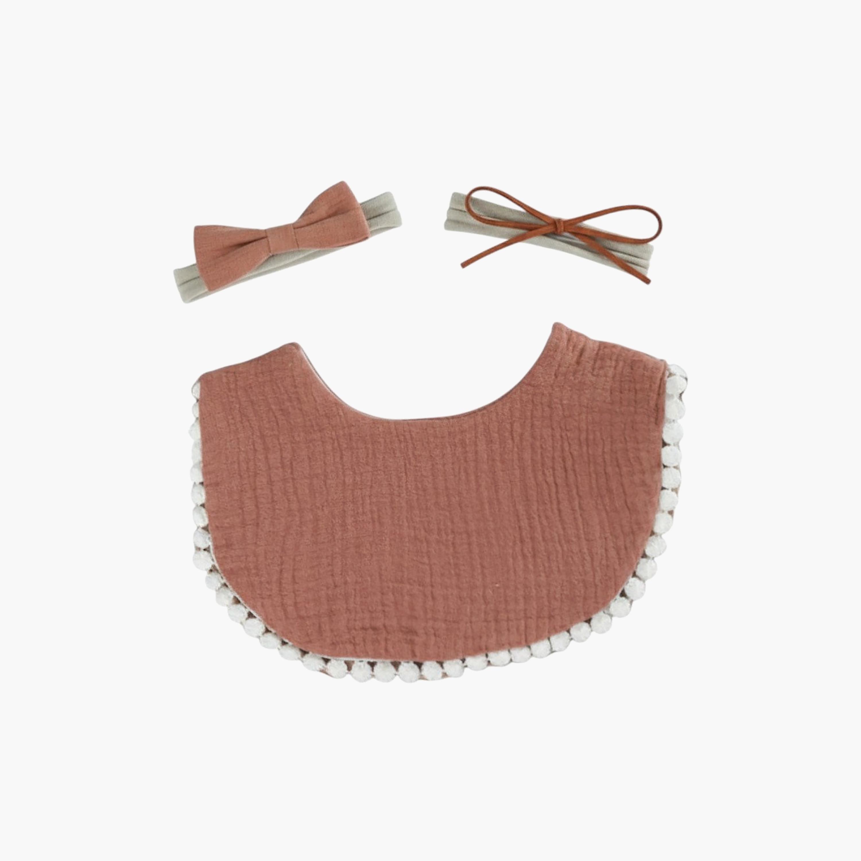 Bambimici Sophia Bib & Ribbon Headband Set-baby-feeding-bibs-image-1