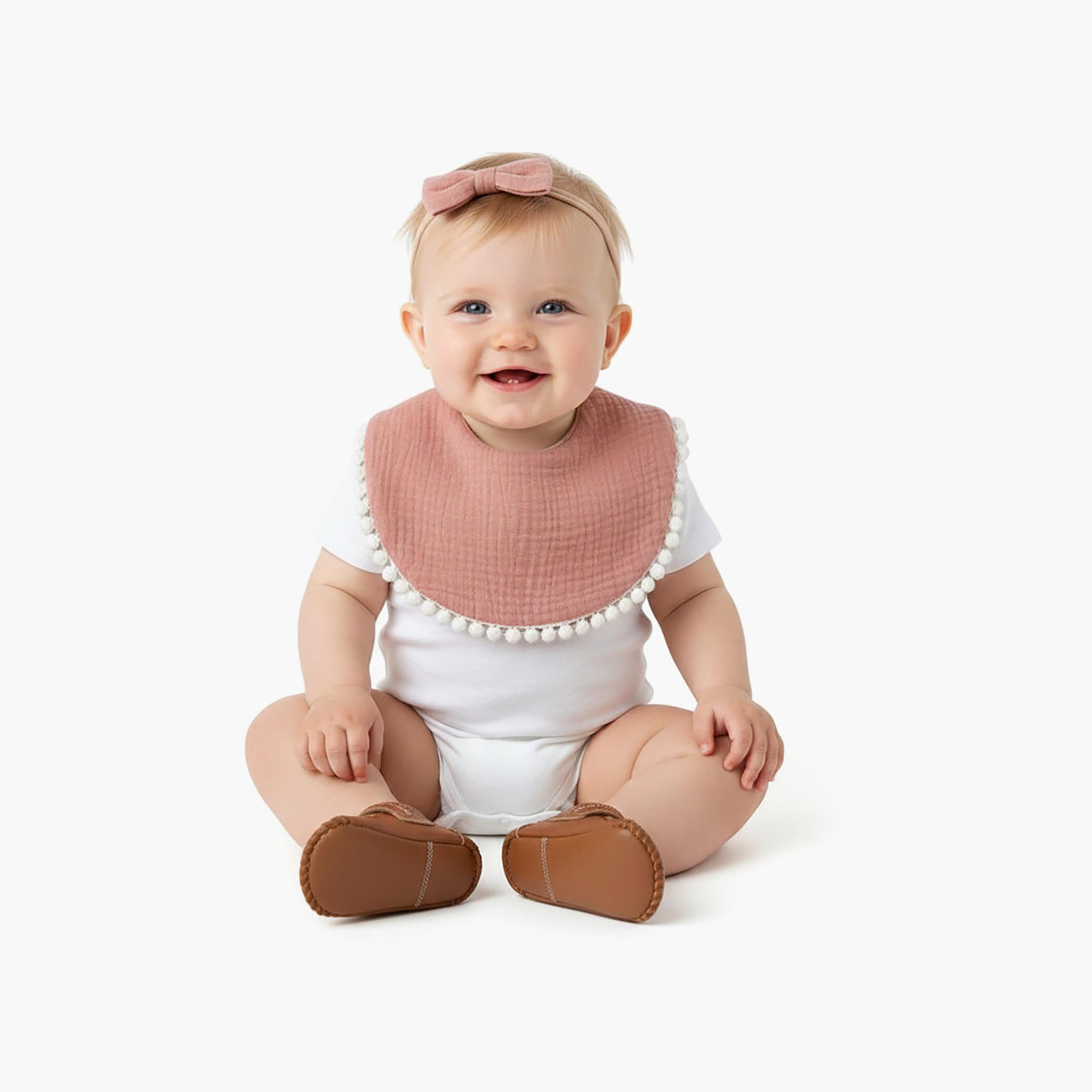 Bambimici Sophia Bib & Ribbon Headband Set-baby-feeding-bibs-image-2