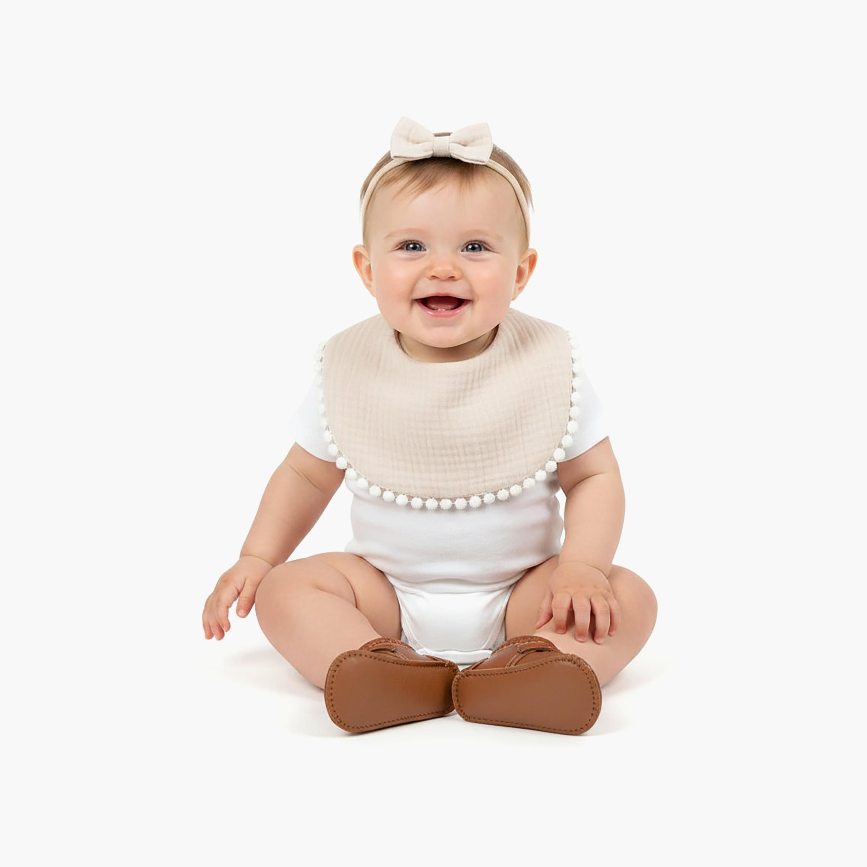 Bambimici Sophia Bib & Ribbon Headband Set-baby-feeding-bibs-image-2