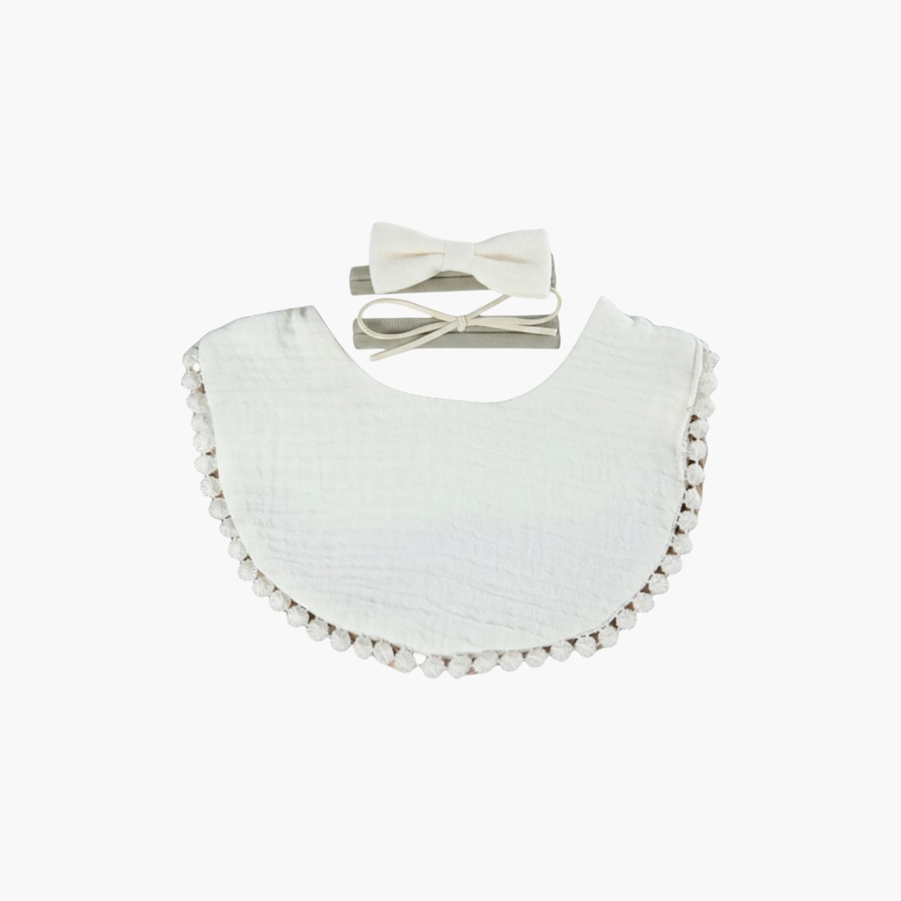 Bambimici Sophia Bib & Ribbon Headband Set-baby-feeding-bibs-image-1