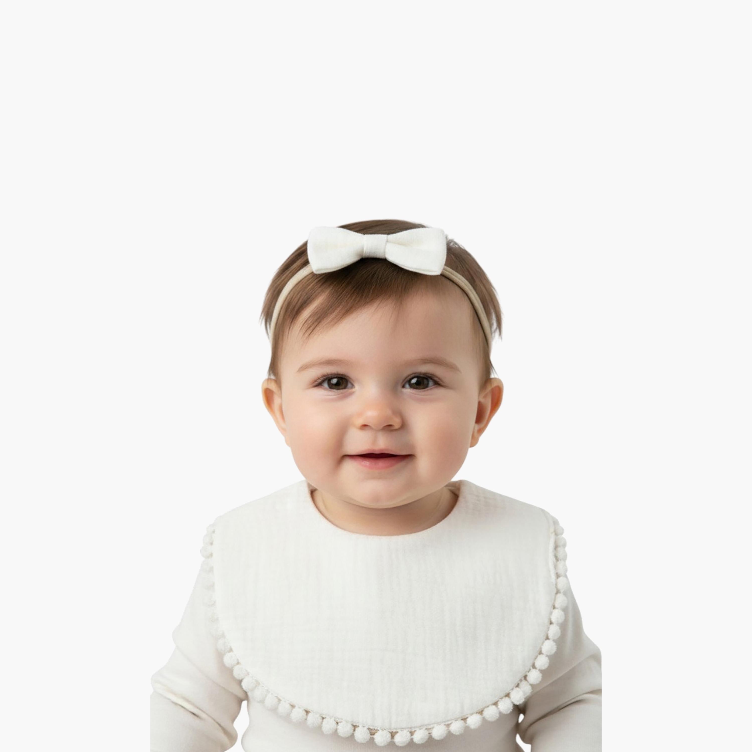 Bambimici Sophia Bib & Ribbon Headband Set-baby-feeding-bibs-image-2