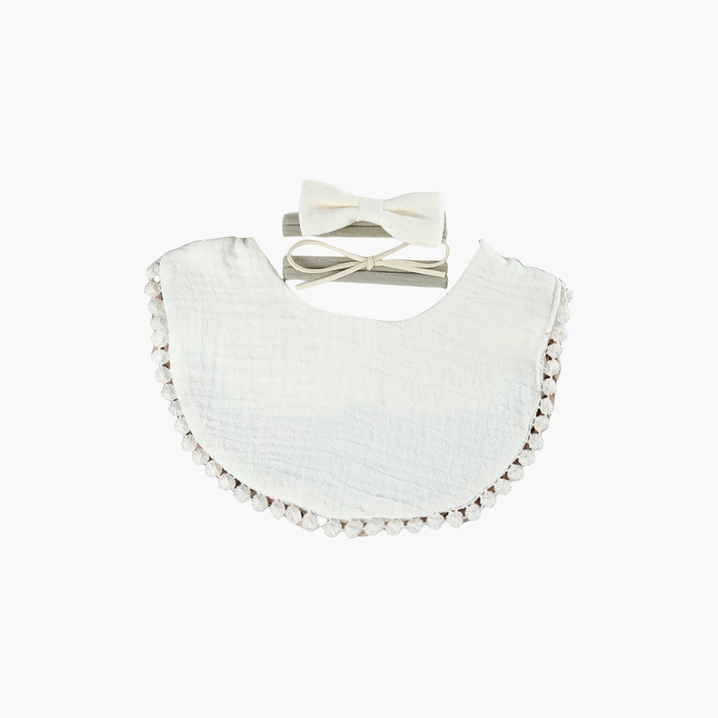 Bambimici Sophia Bib & Ribbon Headband Set-baby-feeding-bibs-image-4