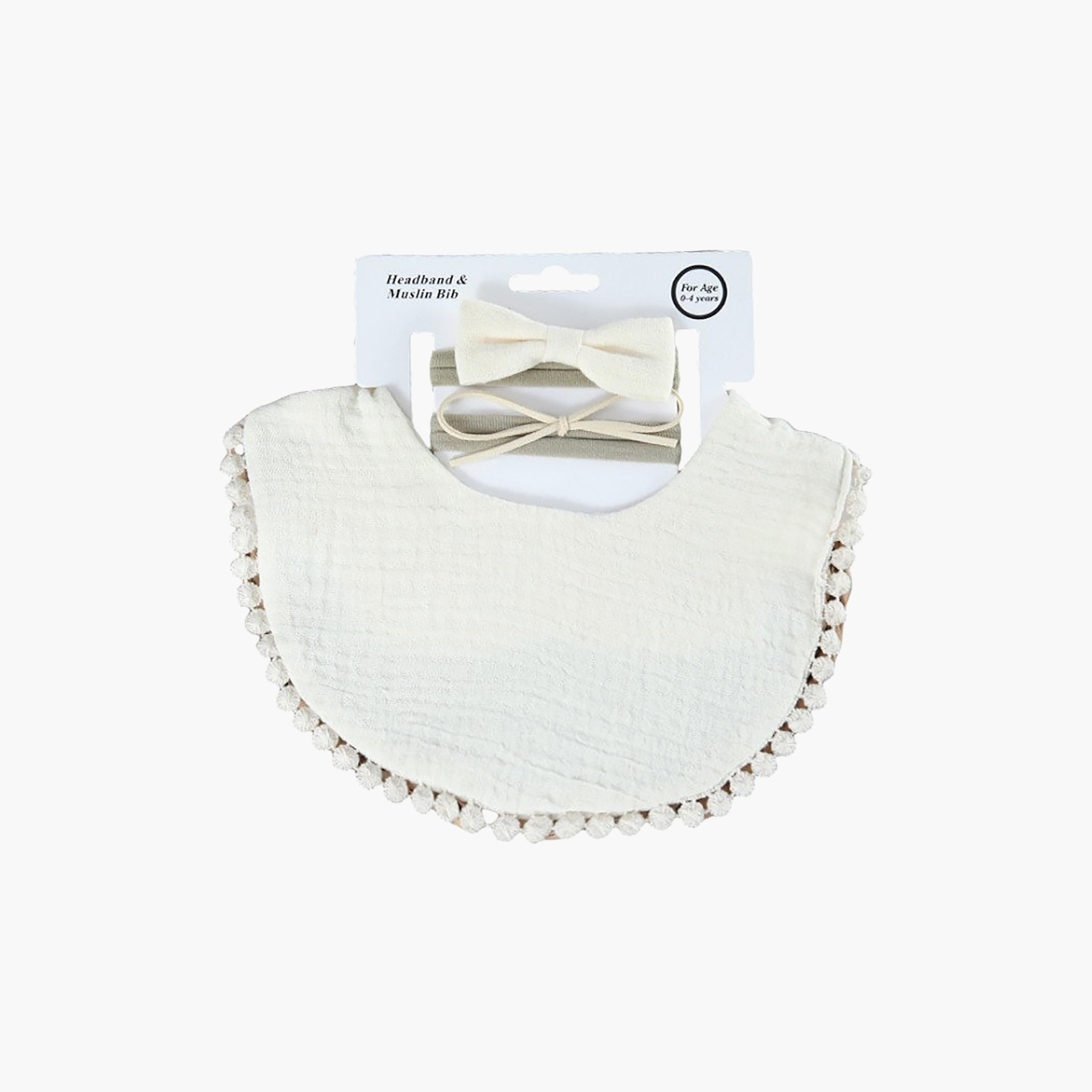 Bambimici Sophia Bib & Ribbon Headband Set-baby-feeding-bibs-image-5