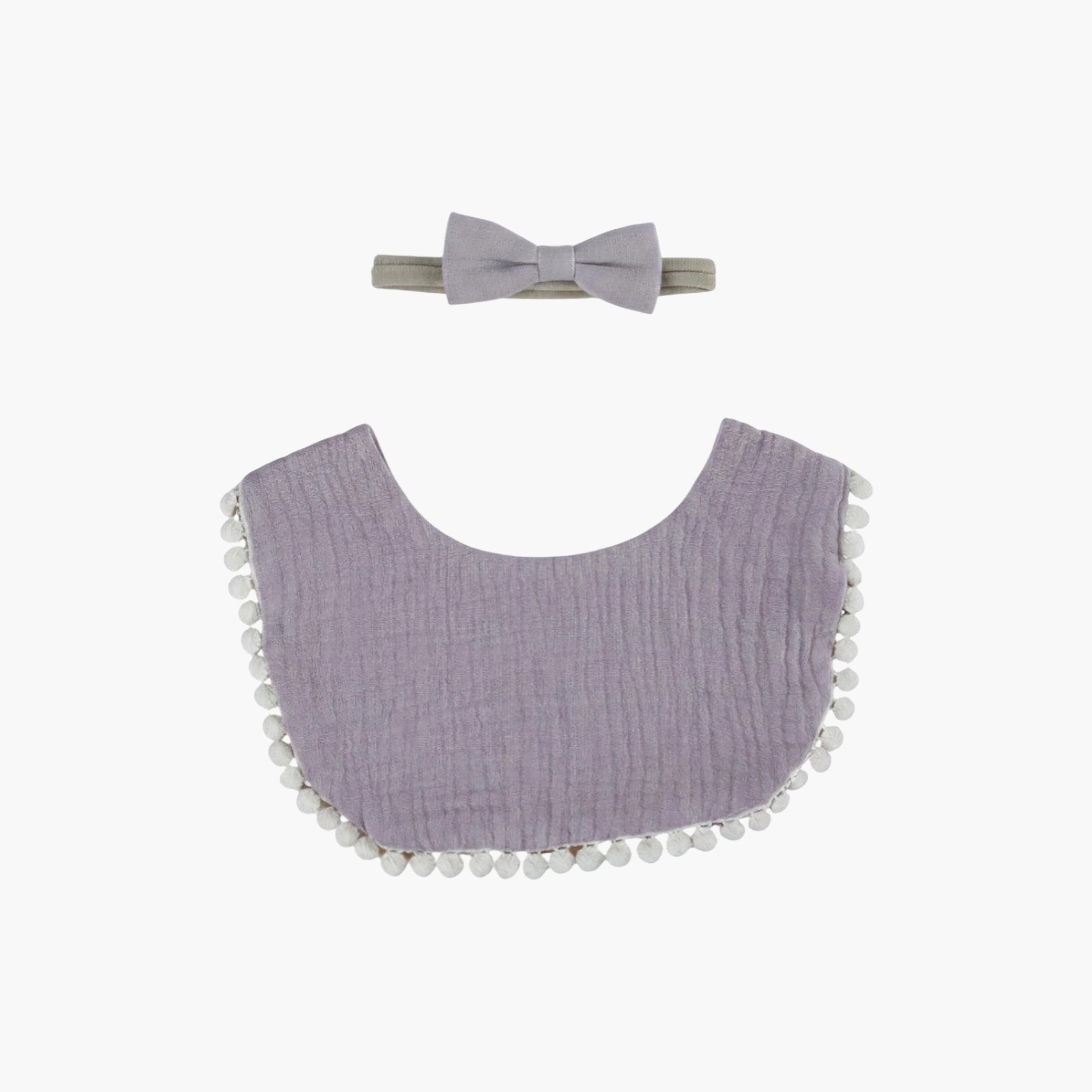 Bambimici Sophia Bib & Ribbon Headband Set-baby-feeding-bibs-image-1
