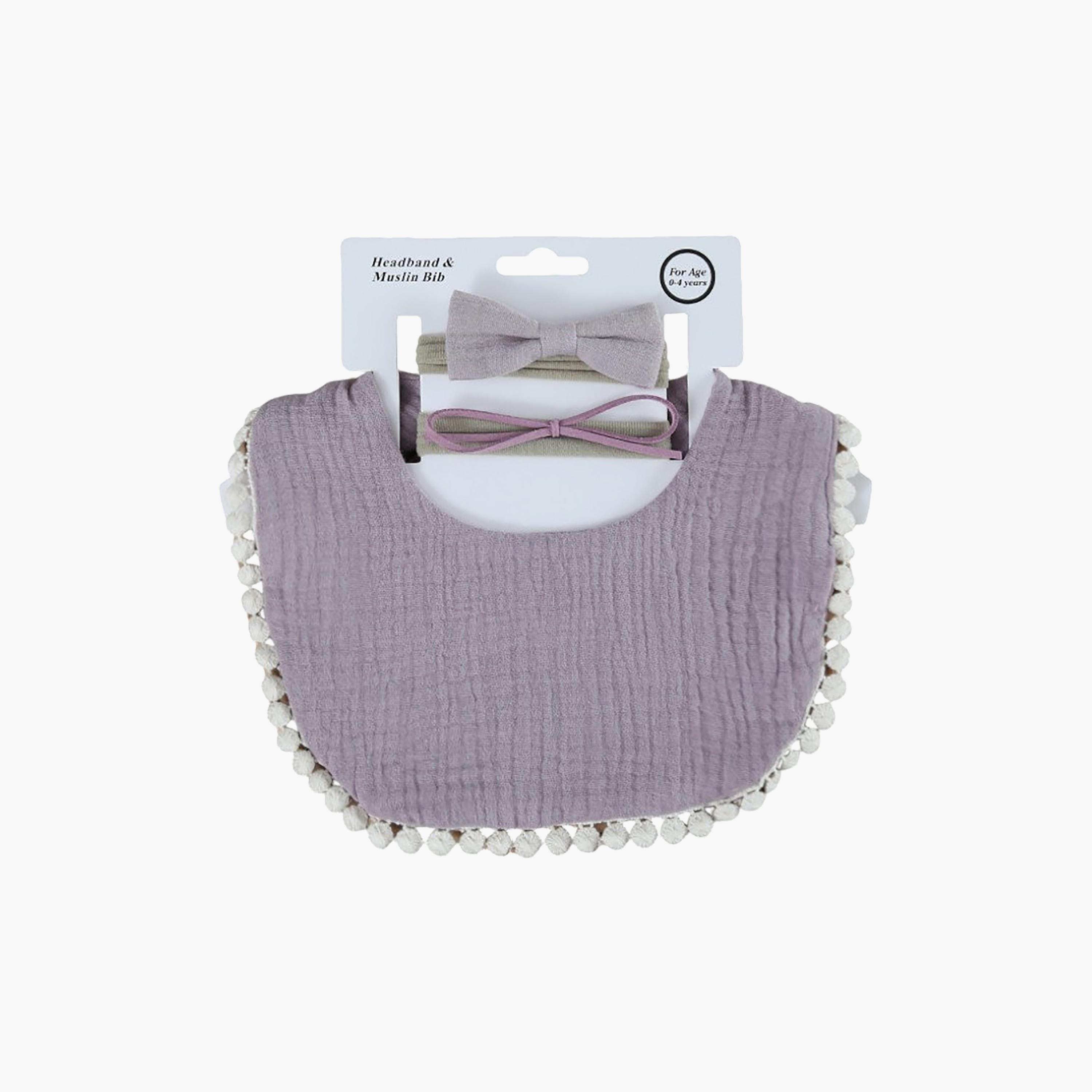 Bambimici Sophia Bib & Ribbon Headband Set-baby-feeding-bibs-image-5