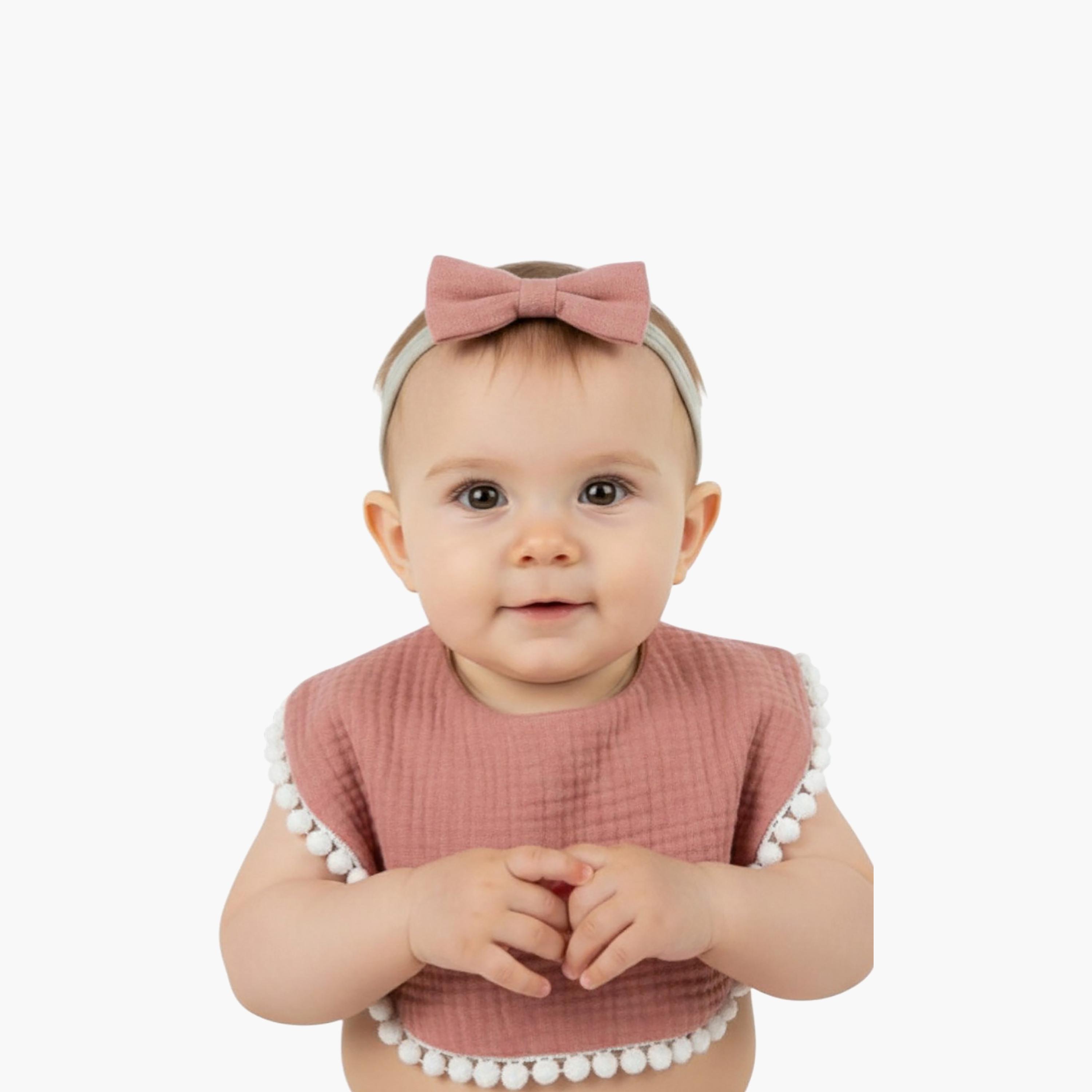 Bambimici Sophia Ribbon Headband & Bib Set-baby-feeding-bibs-image-2
