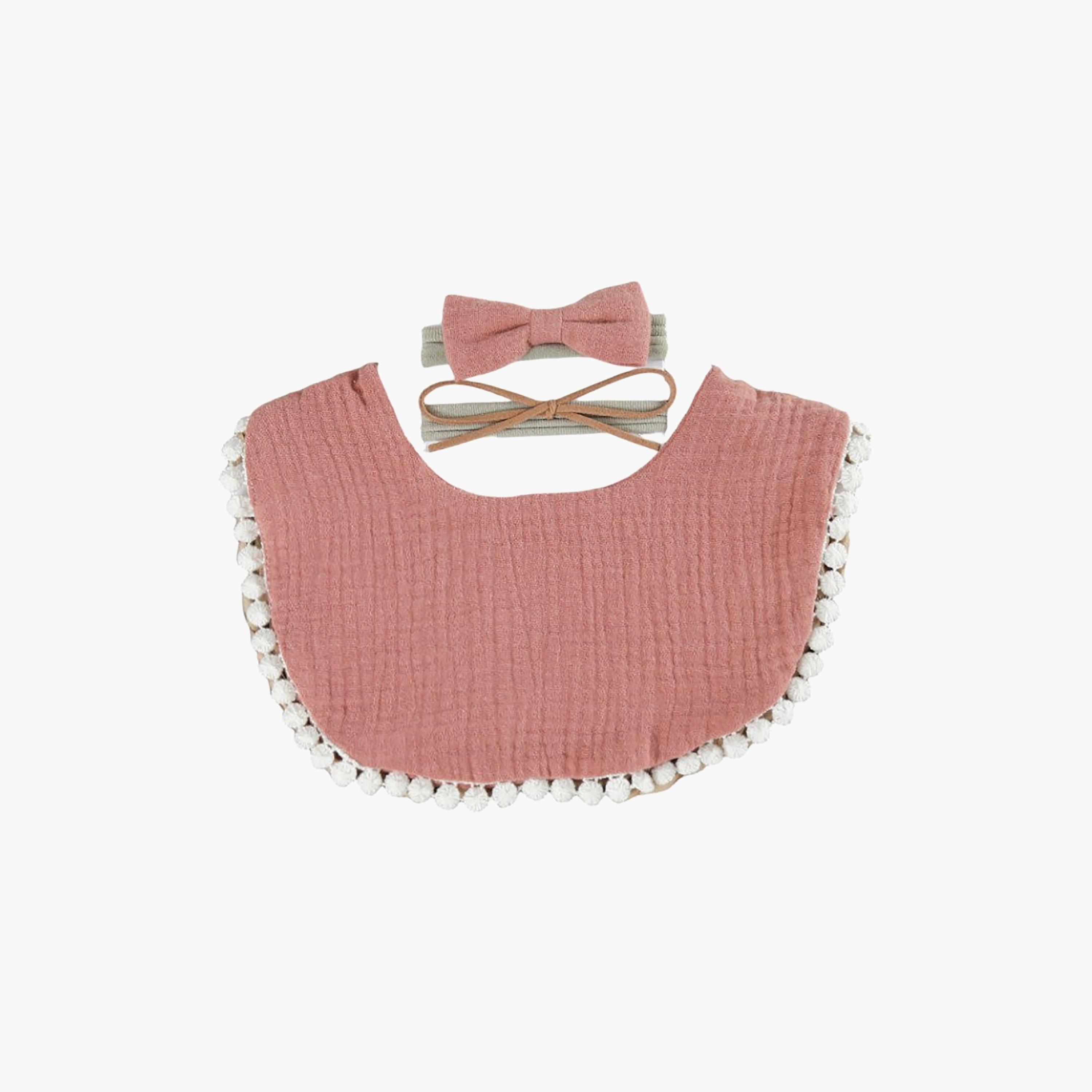 Bambimici Sophia Ribbon Headband & Bib Set-baby-feeding-bibs-image-4