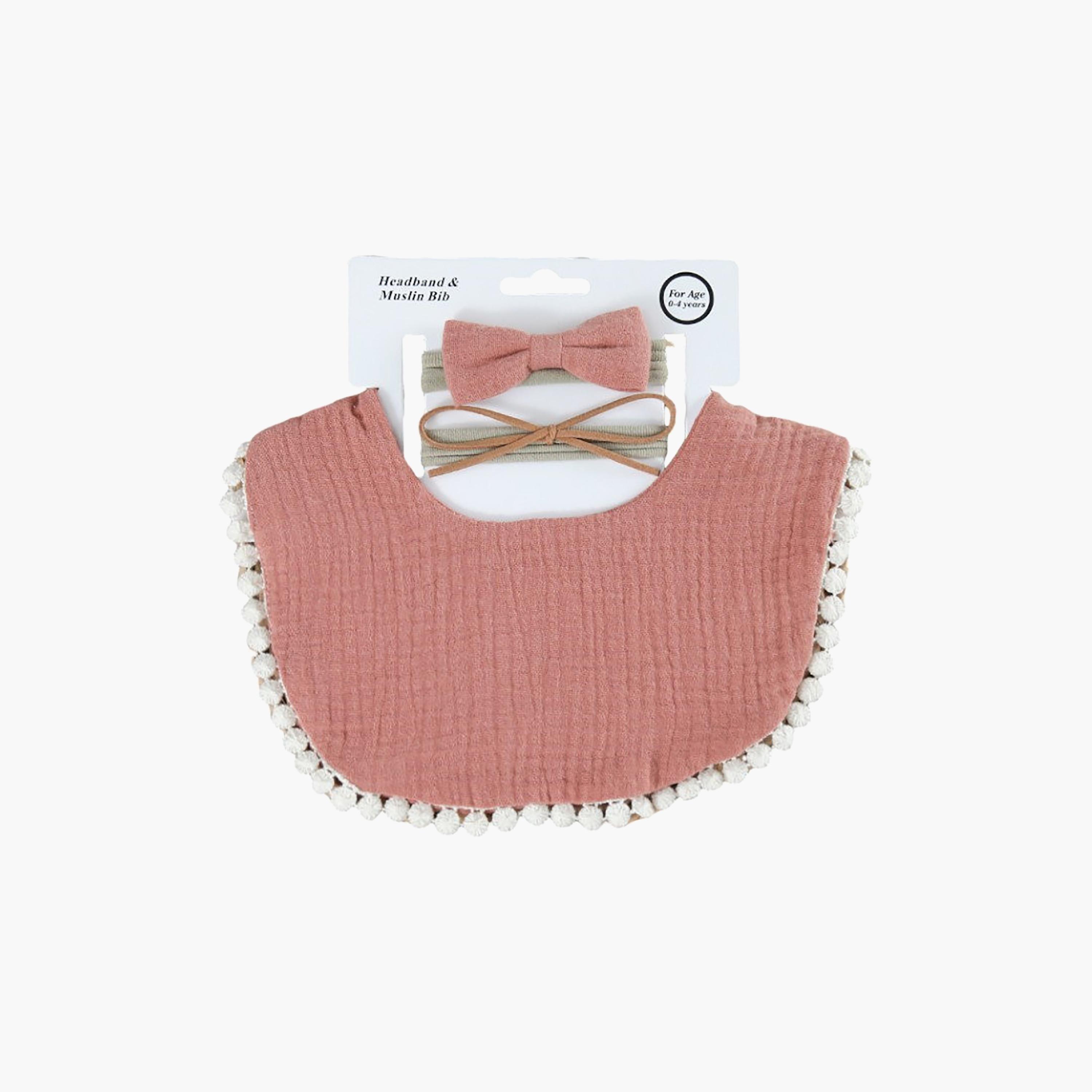 Bambimici Sophia Ribbon Headband & Bib Set-baby-feeding-bibs-image-5