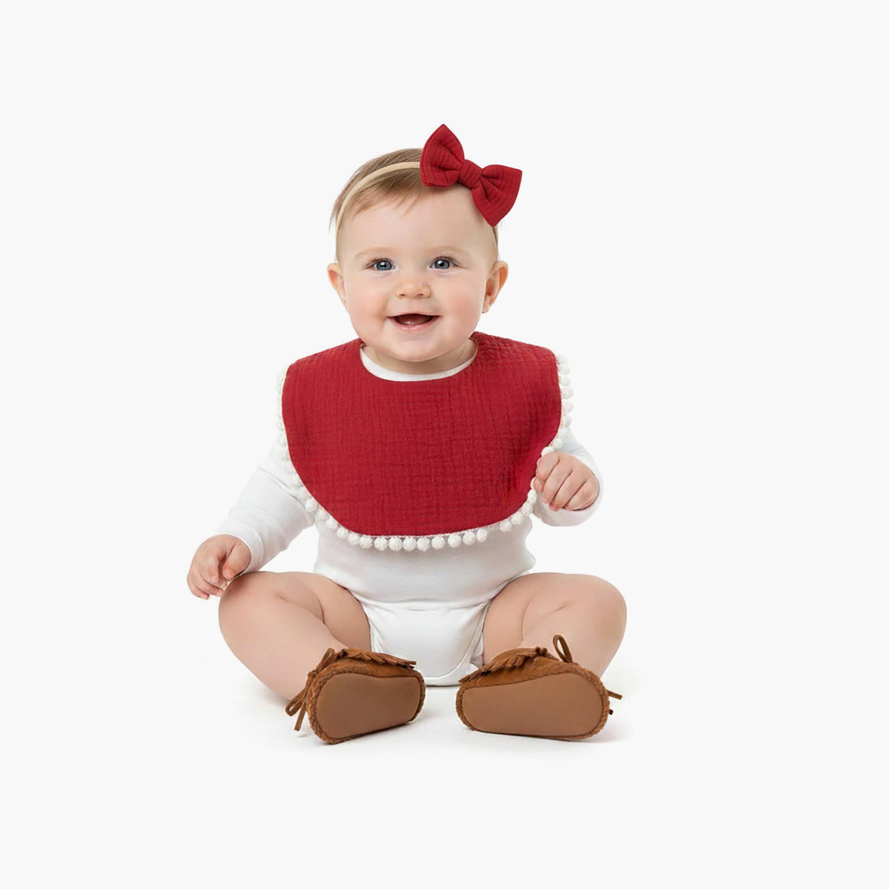 Bambimici Sophia Bib & Ribbon Headband Set-baby-feeding-bibs-image-2
