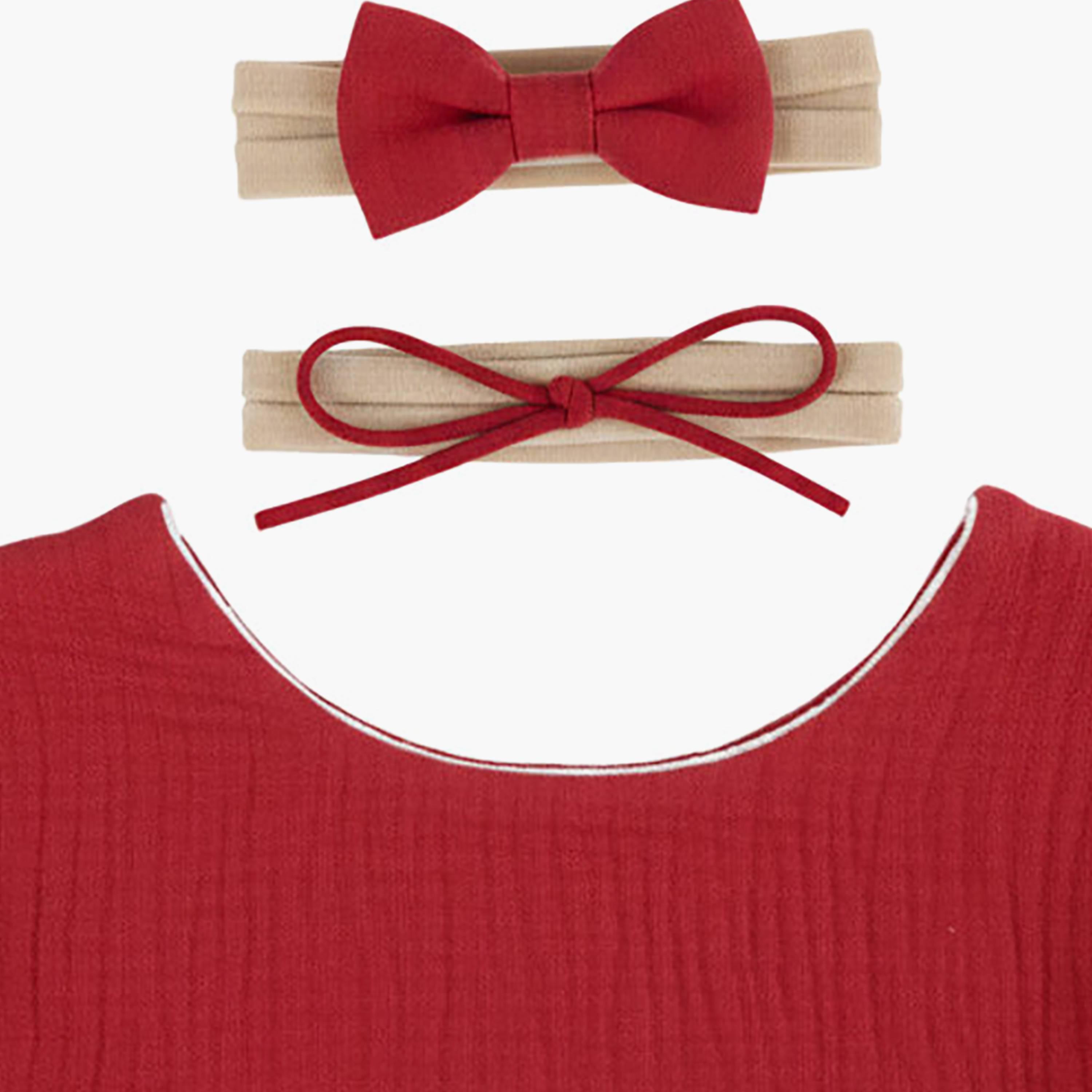 Bambimici Sophia Bib & Ribbon Headband Set-baby-feeding-bibs-image-3