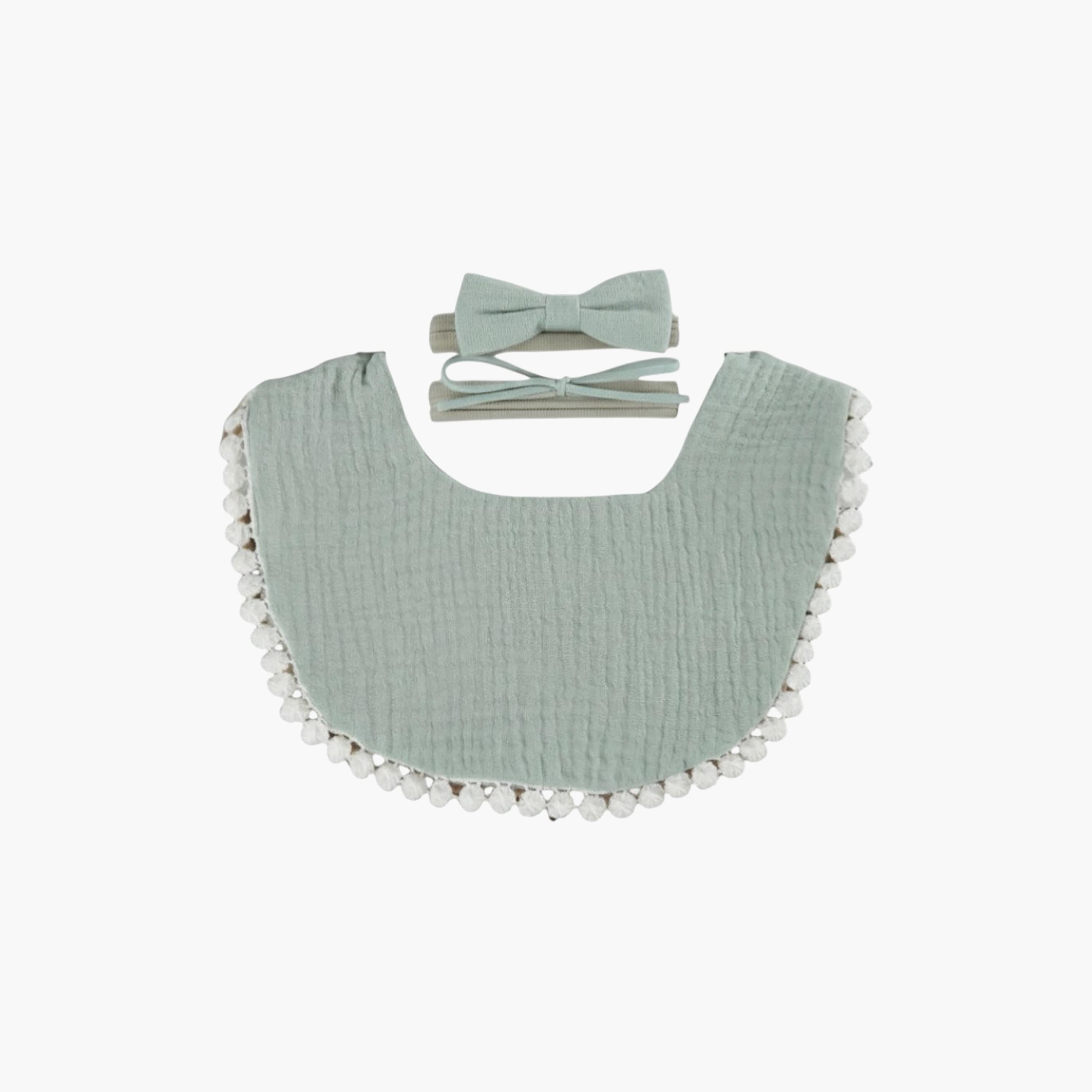 Bambimici Sophia Bib & Ribbon Headband Set-baby-feeding-bibs-image-1