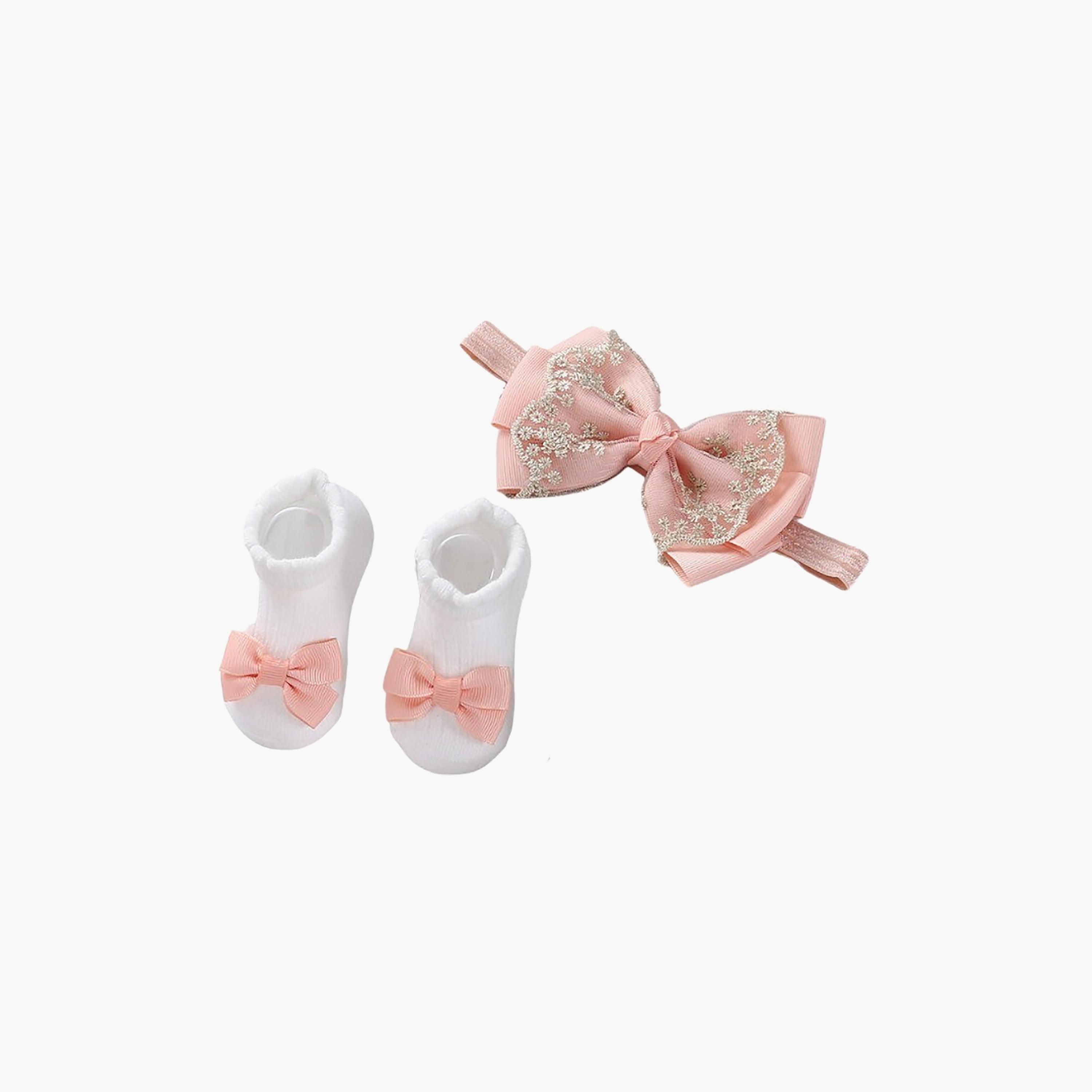Bambimici Anika Socks & Ribbon Bow Headband Set-baby-girls-accessories-socks-image-4