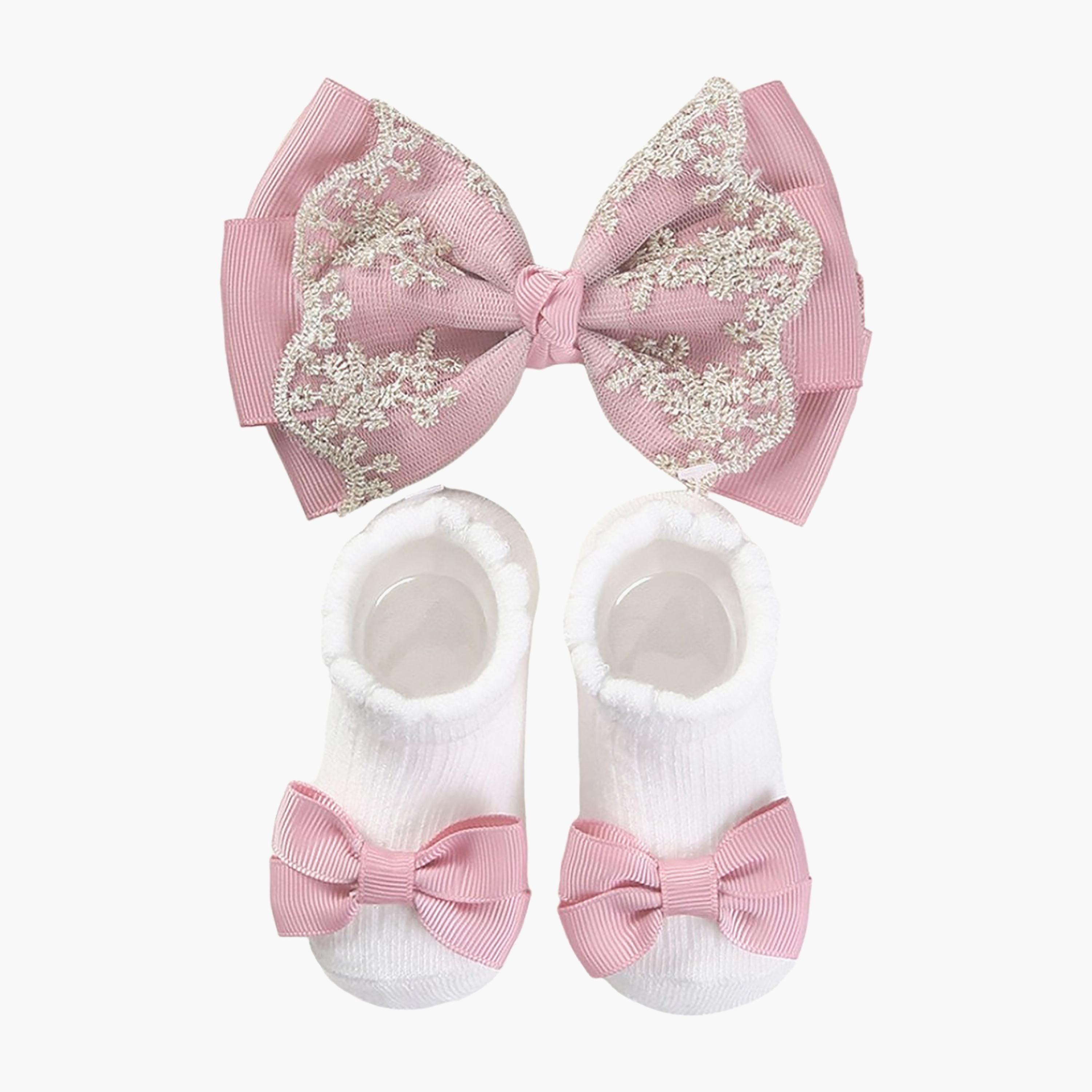 طقم جوارب "عالية" وعصابة رأس بفيونكة كبيرة لطيفة من بامبيميتشي-girls-accessories-socks-image-1