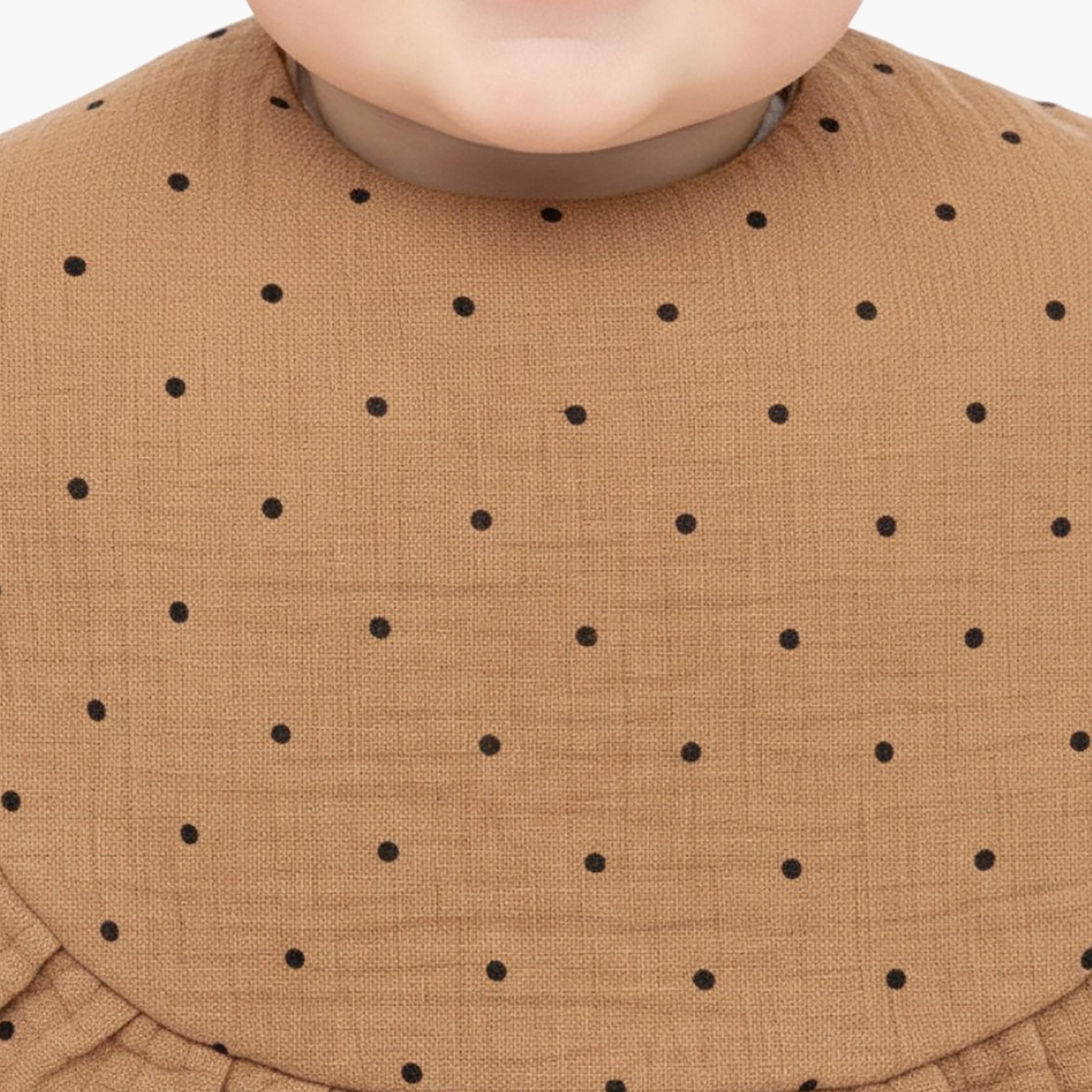 Bambimici Bella Polka Dot Printed Bib & Bow Headband Set-baby-feeding-bibs-image-3
