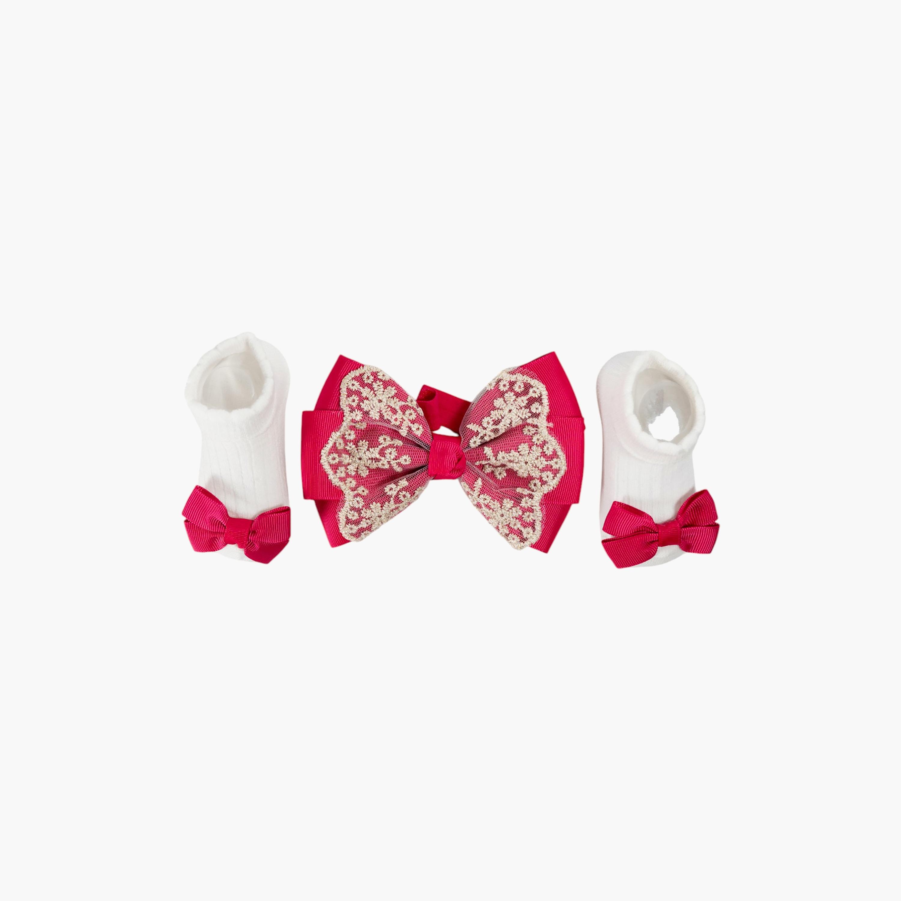 Bambimici Anika Socks & Ribbon Bow Headband Set-baby-girls-accessories-socks-image-2