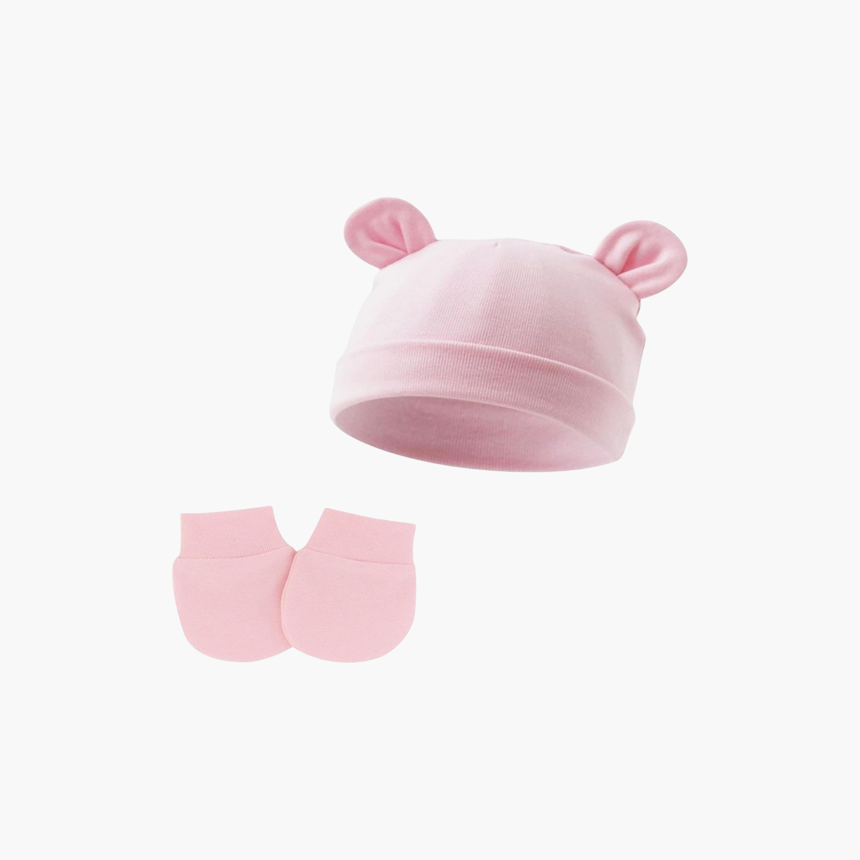 Bambimici Little Bean Hat & Mittens Set-baby-girls-accessories-mittens-image-1