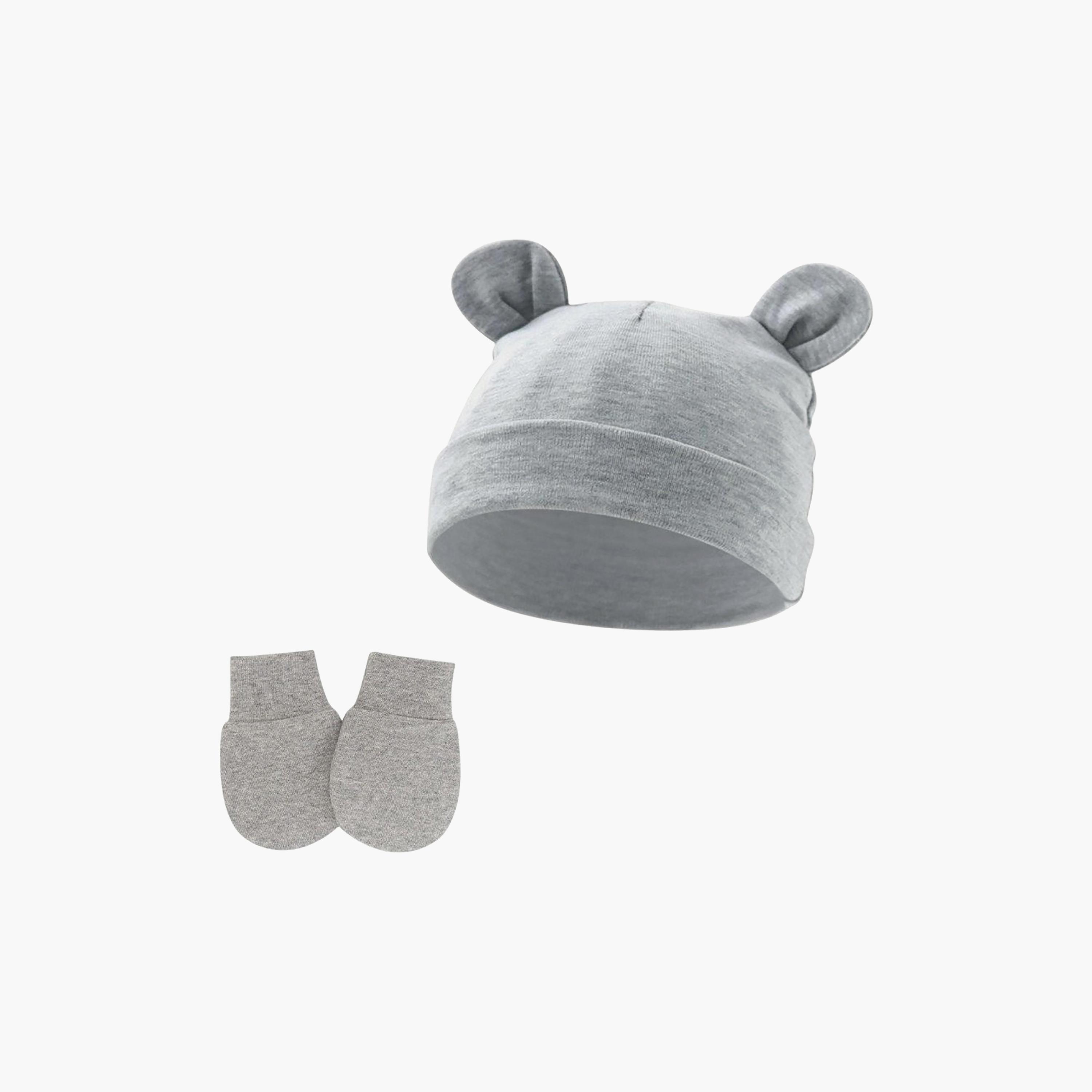 Bambimici Little Bean Hat & Mittens Set-baby-boys-accessories-caps-image-1