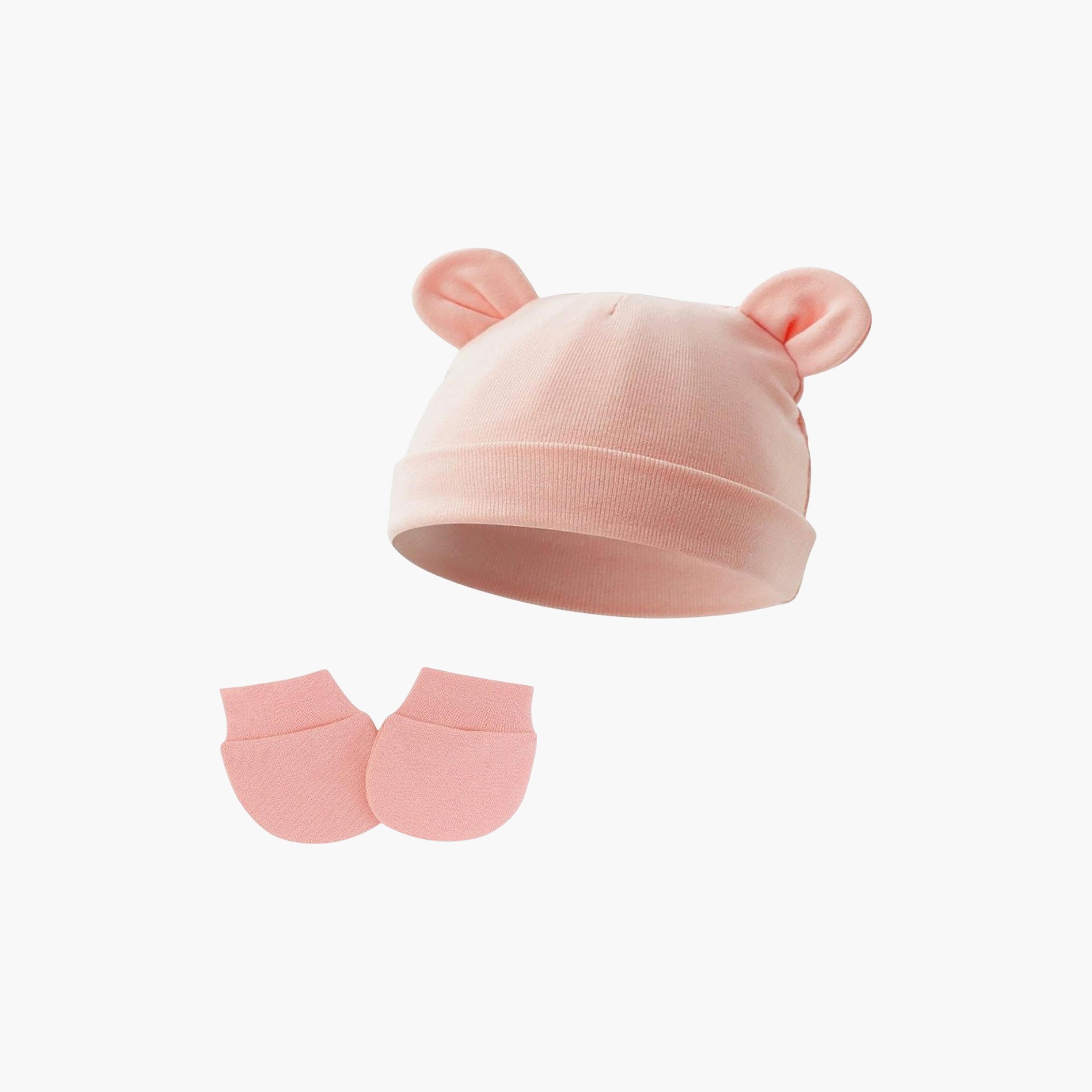 Bambimici Little Bean Hat & Mittens Set-baby-girls-accessories-mittens-image-1