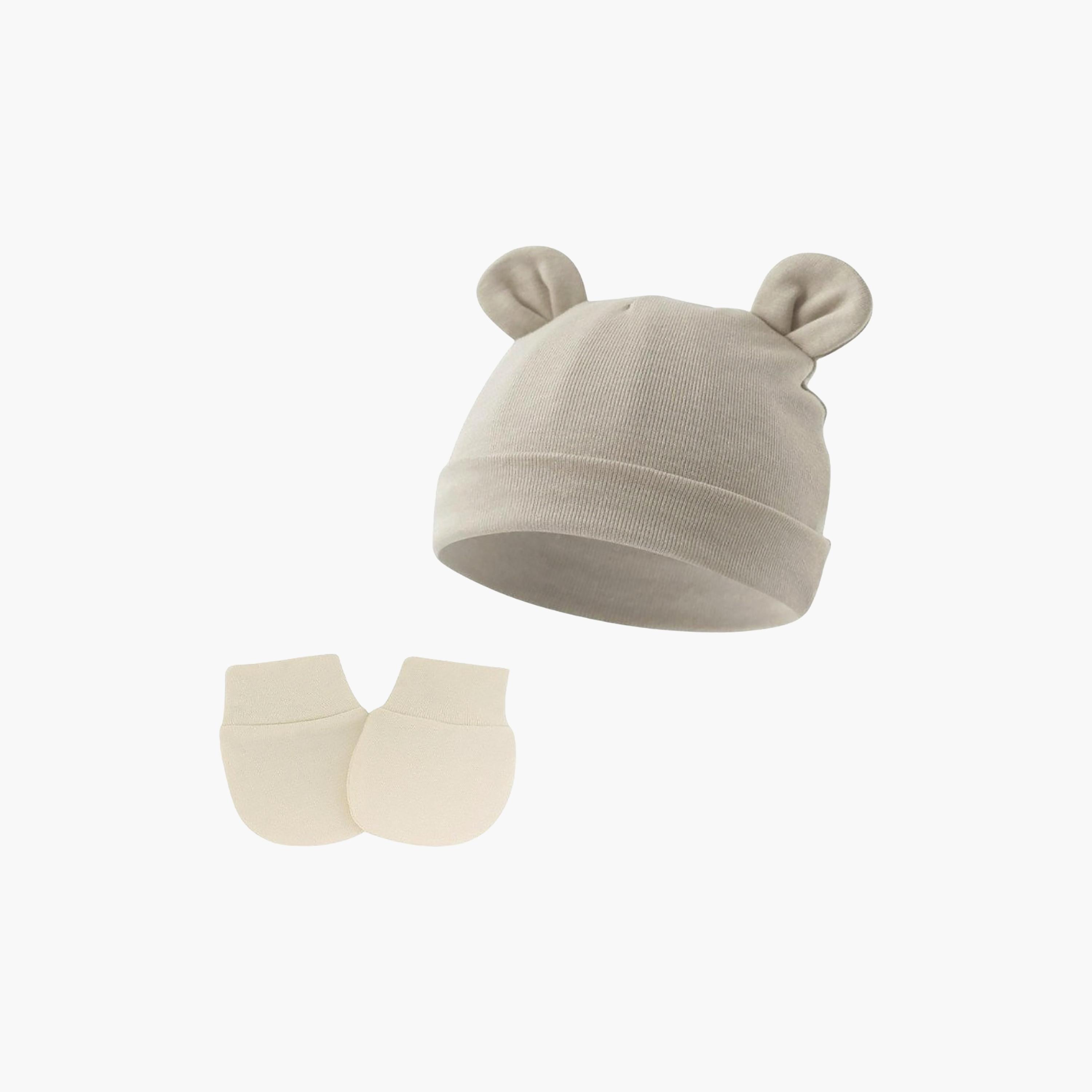 Bambimici Little Bean Hat & Mittens Set-baby-boys-accessories-caps-image-1