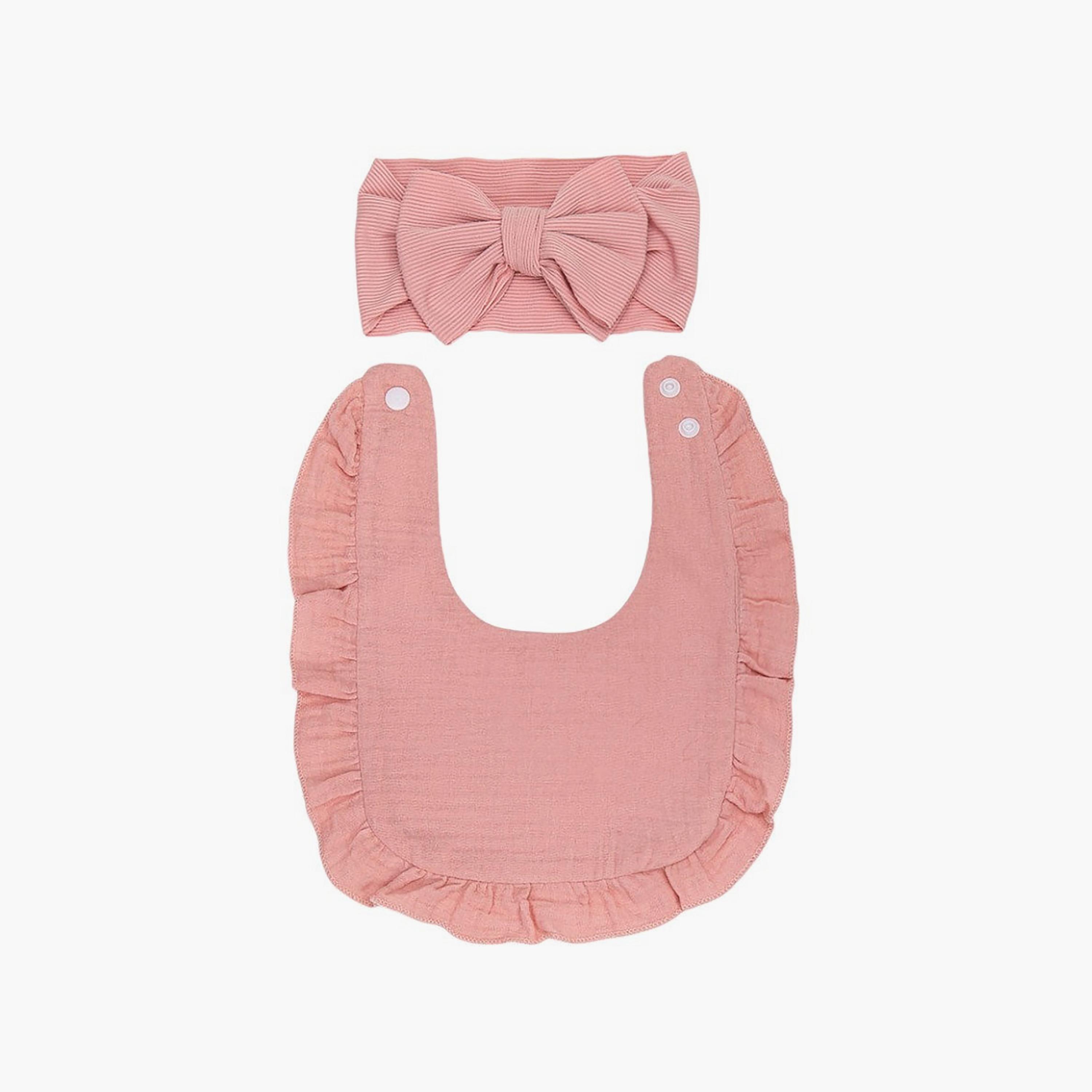 طقم عصابة رأس "أفا" بفيونكة "ريبون" صغيرة ومريلة من بامبيميتشي-baby-feeding-bibs-image-5