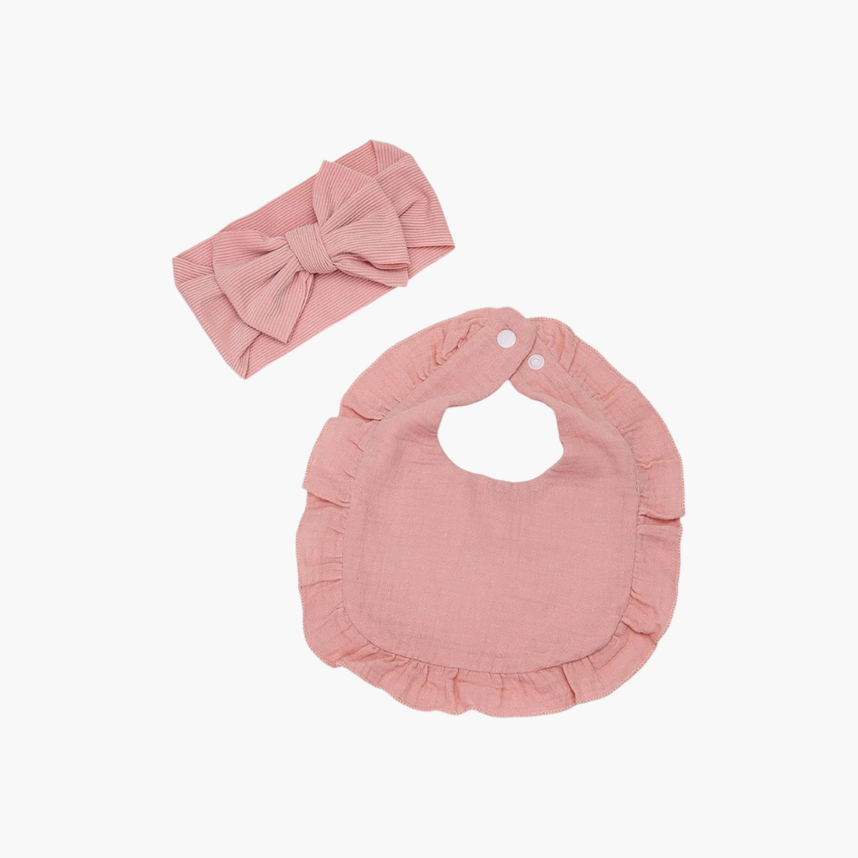 طقم عصابة رأس "أفا" بفيونكة "ريبون" صغيرة ومريلة من بامبيميتشي-baby-feeding-bibs-image-6