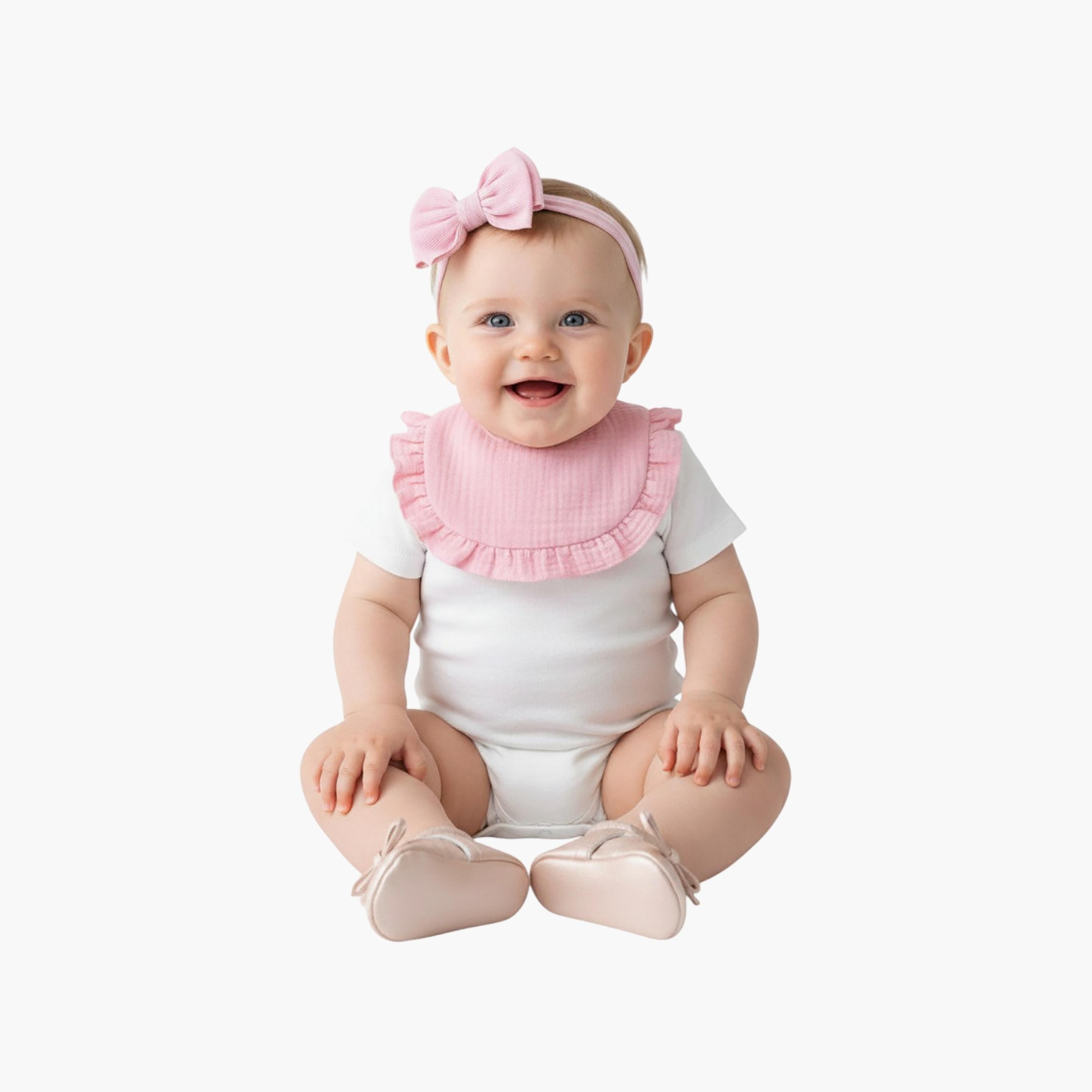 Bambimici Ava Small Ribbon Headband & Bib Set-baby-feeding-bibs-image-2