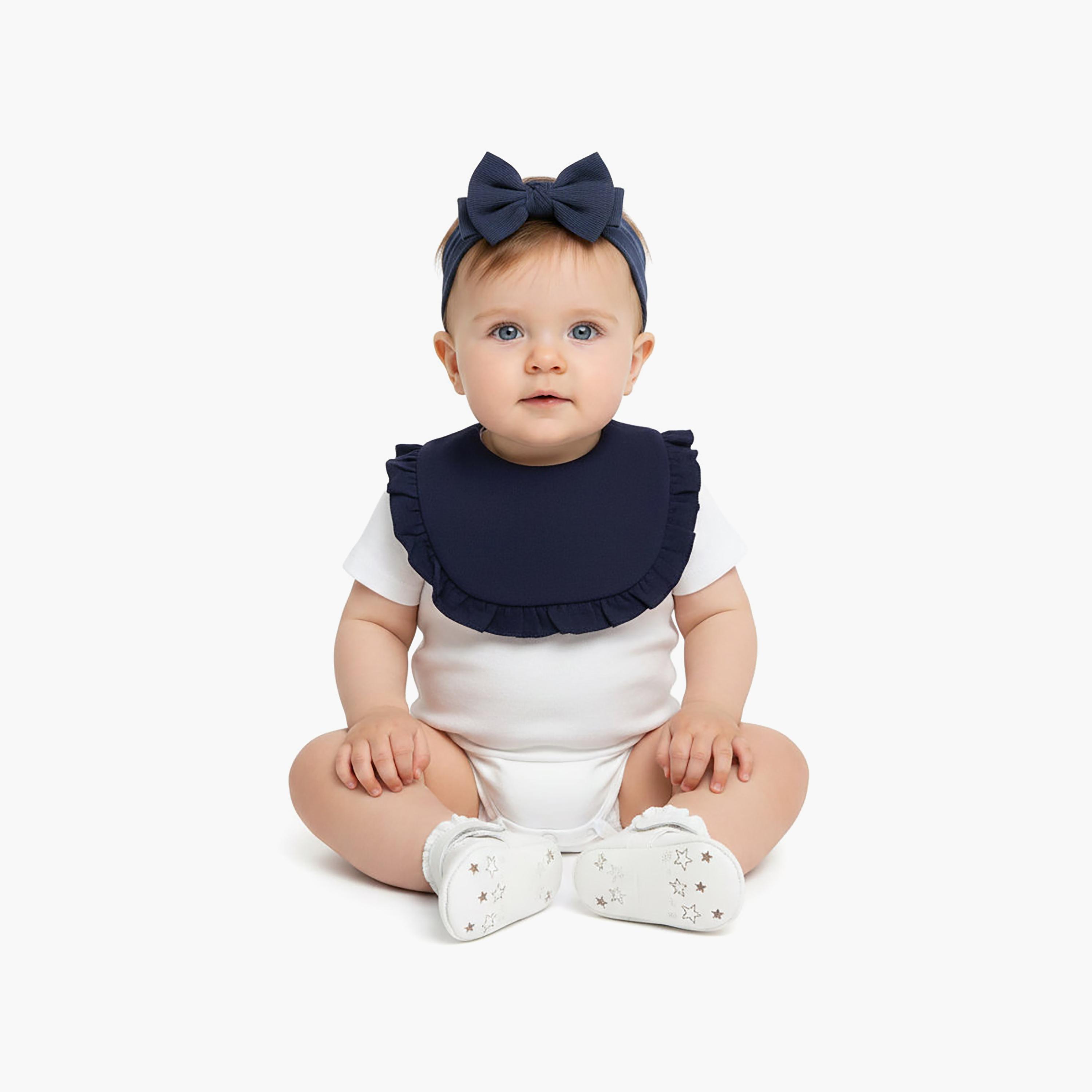 Bambimici Ava Small Ribbon Headband & Bib Set-baby-feeding-bibs-image-2