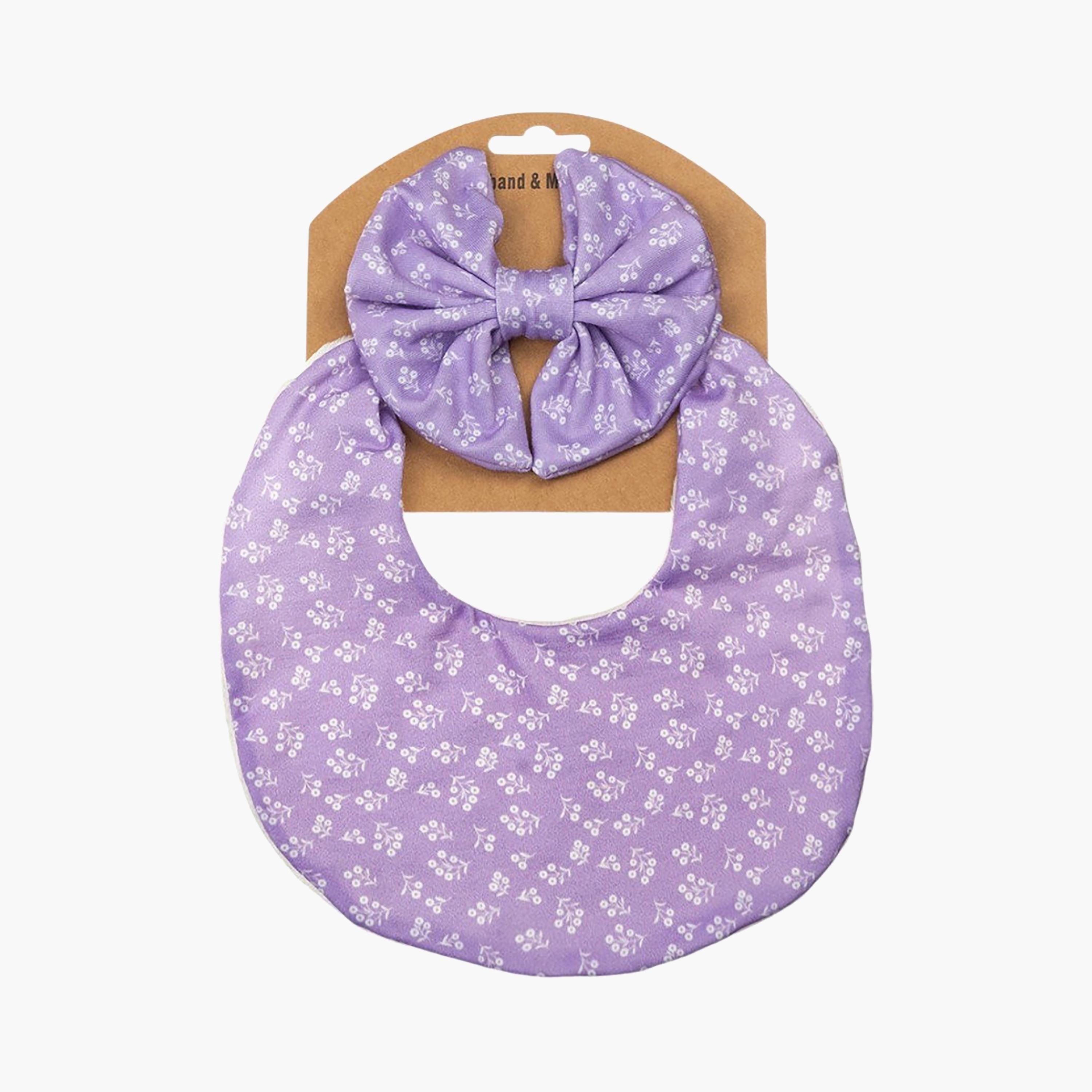Bambimici Luna Ribbon Headband & Bib Set-baby-feeding-bibs-image-3