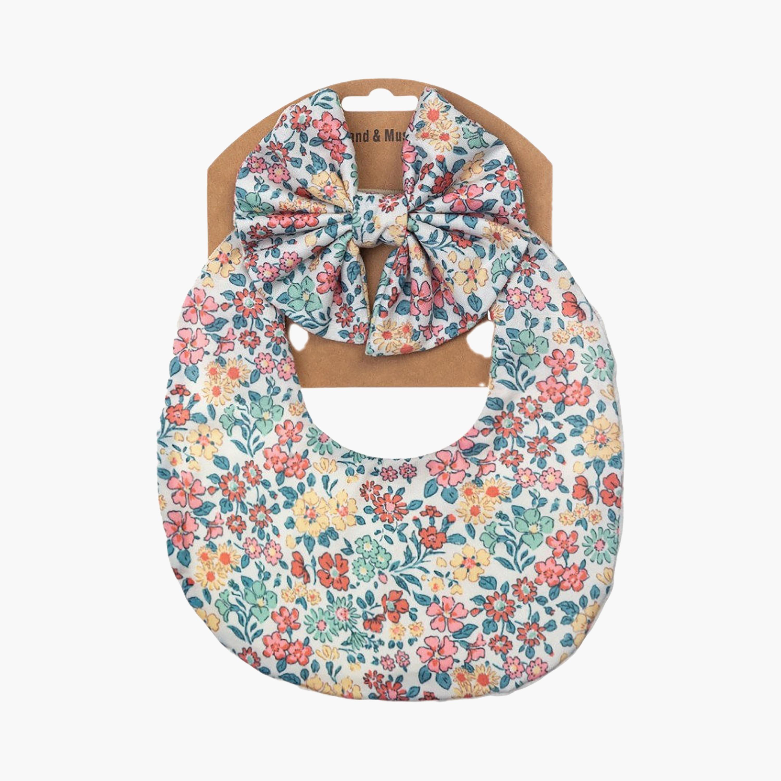 Bambimici Luna Ribbon Headband & Bib Set-baby-feeding-bibs-image-3