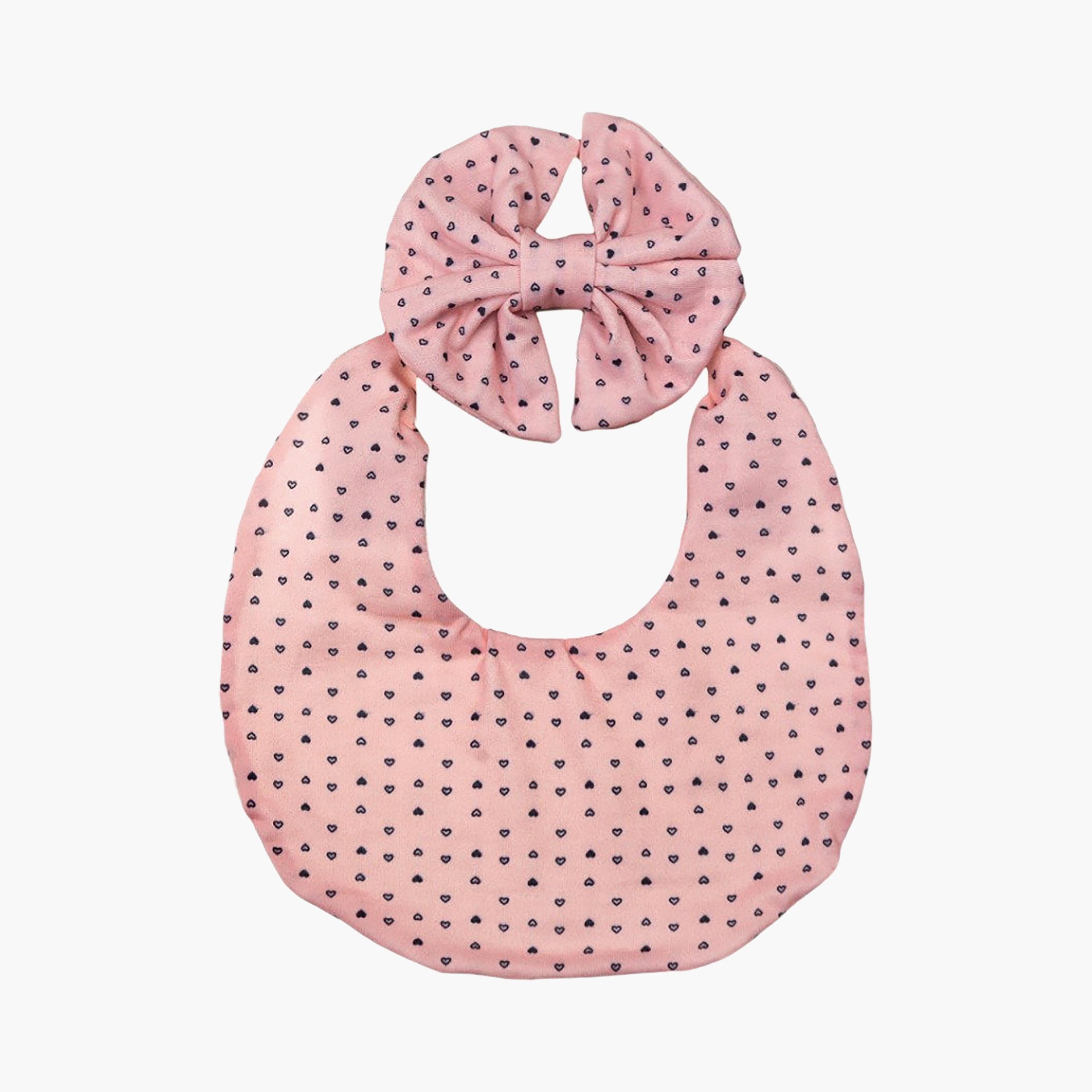 Bambimici Luna Ribbon Headband & Bib Set-baby-feeding-bibs-image-1