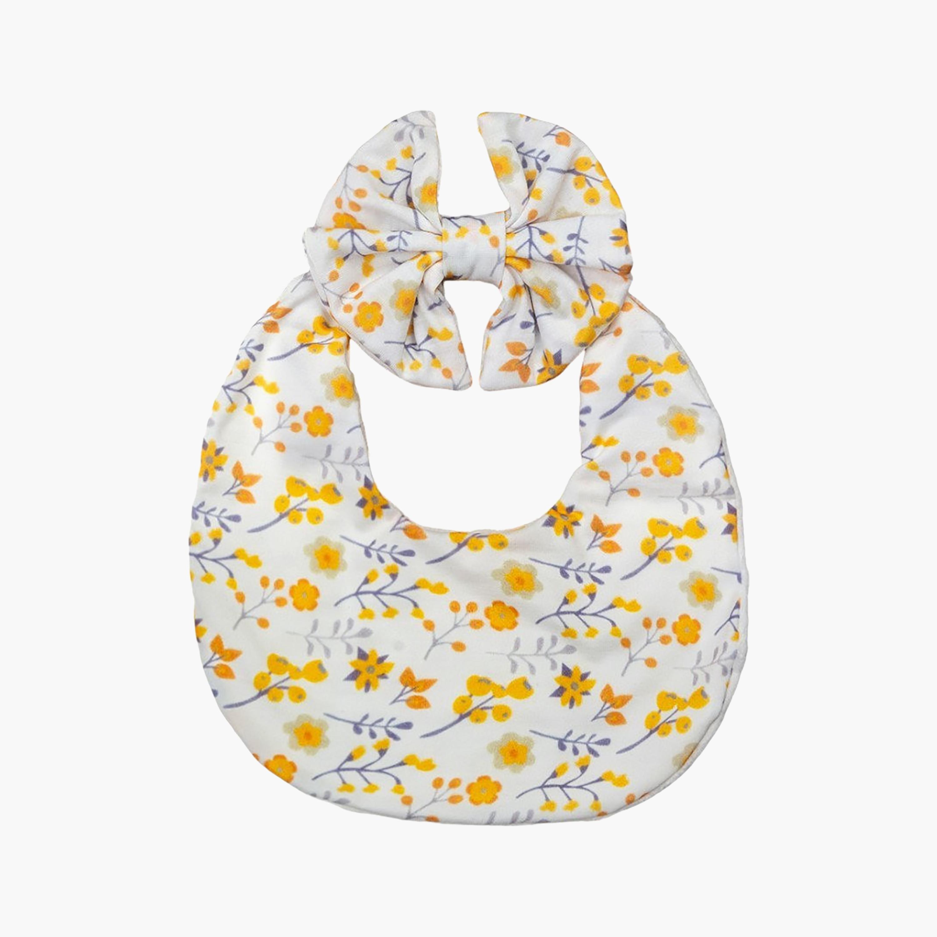 Bambimici Luna Ribbon Headband & Bib Set-baby-feeding-bibs-image-1