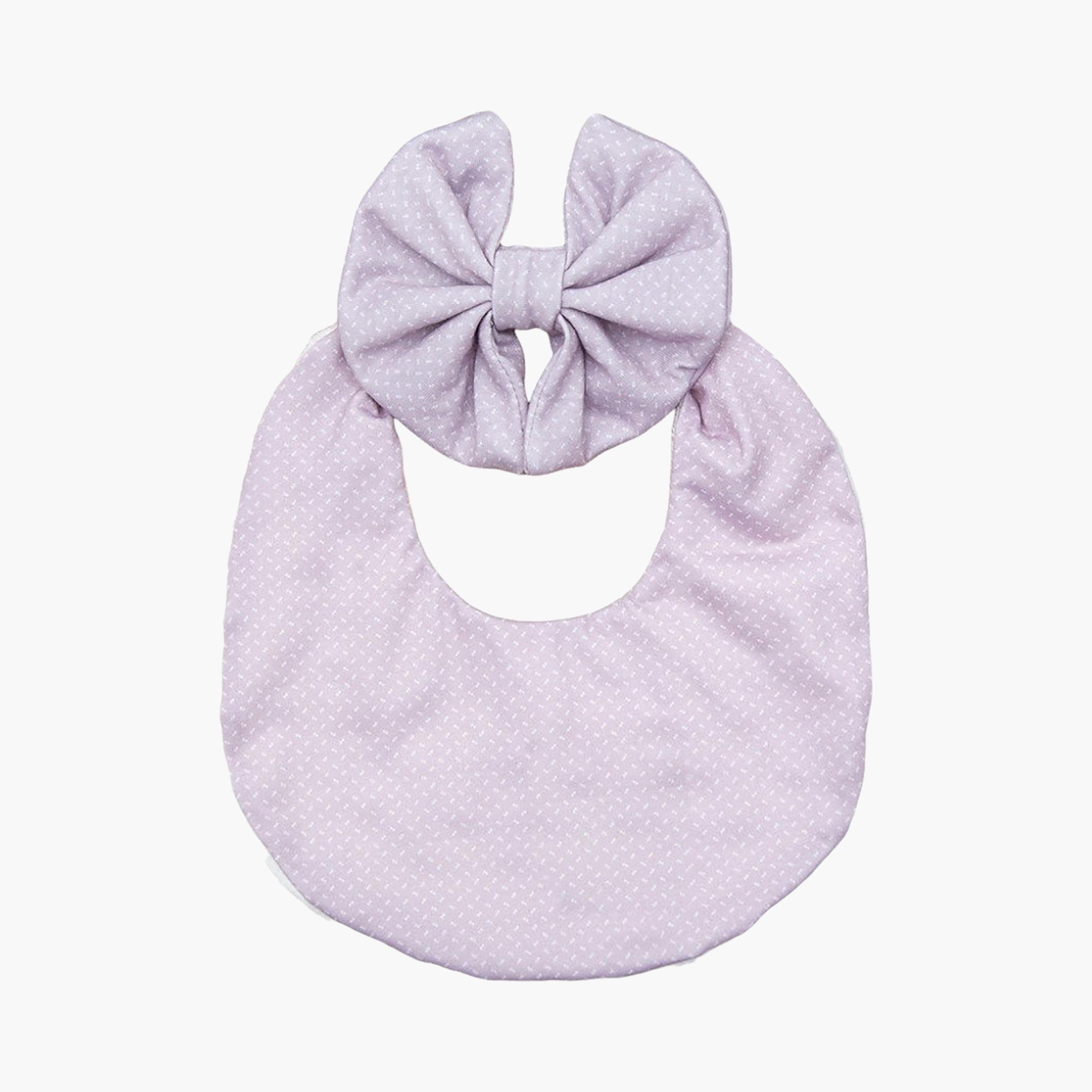 Bambimici Luna Ribbon Headband & Bib Set-baby-feeding-bibs-image-1