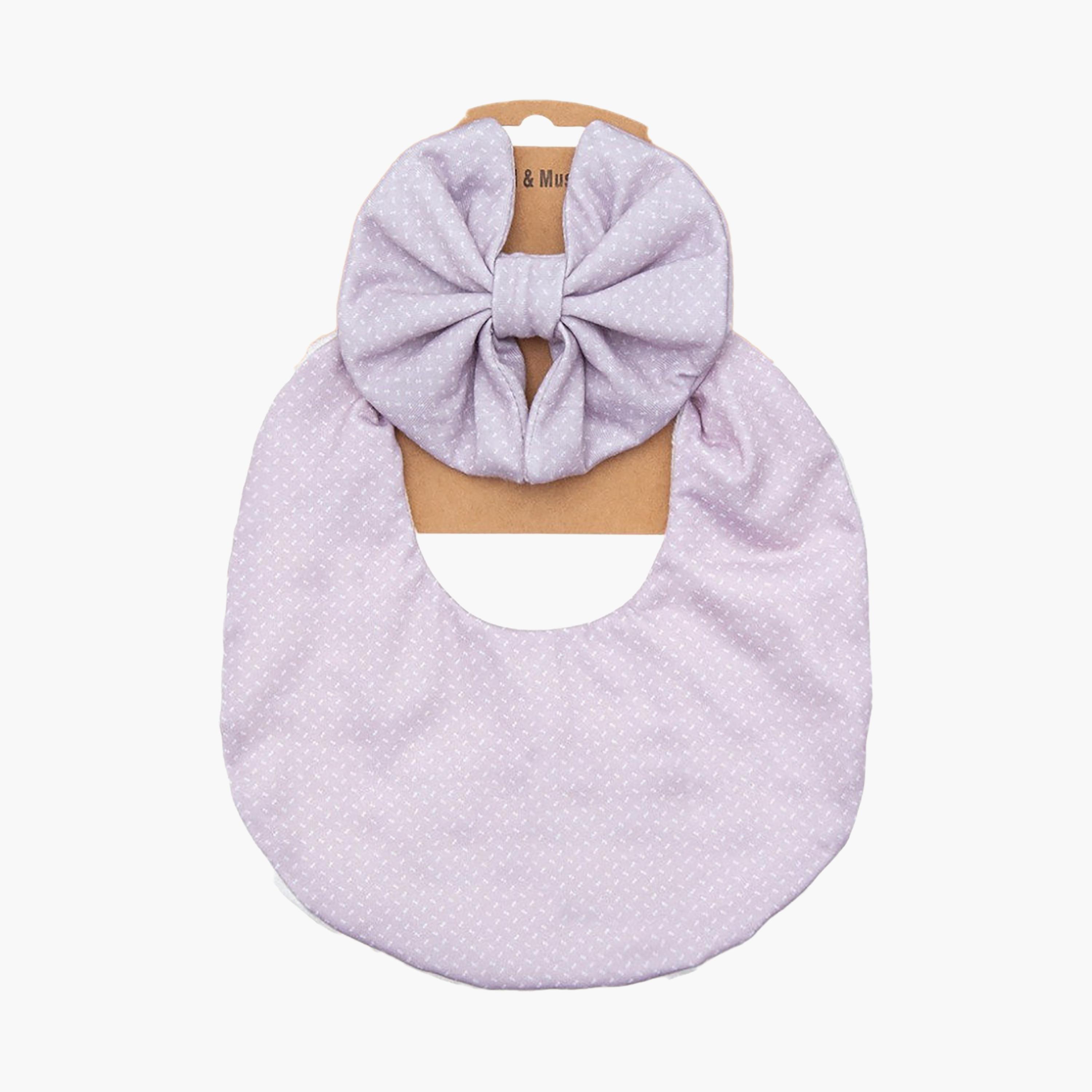 Bambimici Luna Ribbon Headband & Bib Set-baby-feeding-bibs-image-3