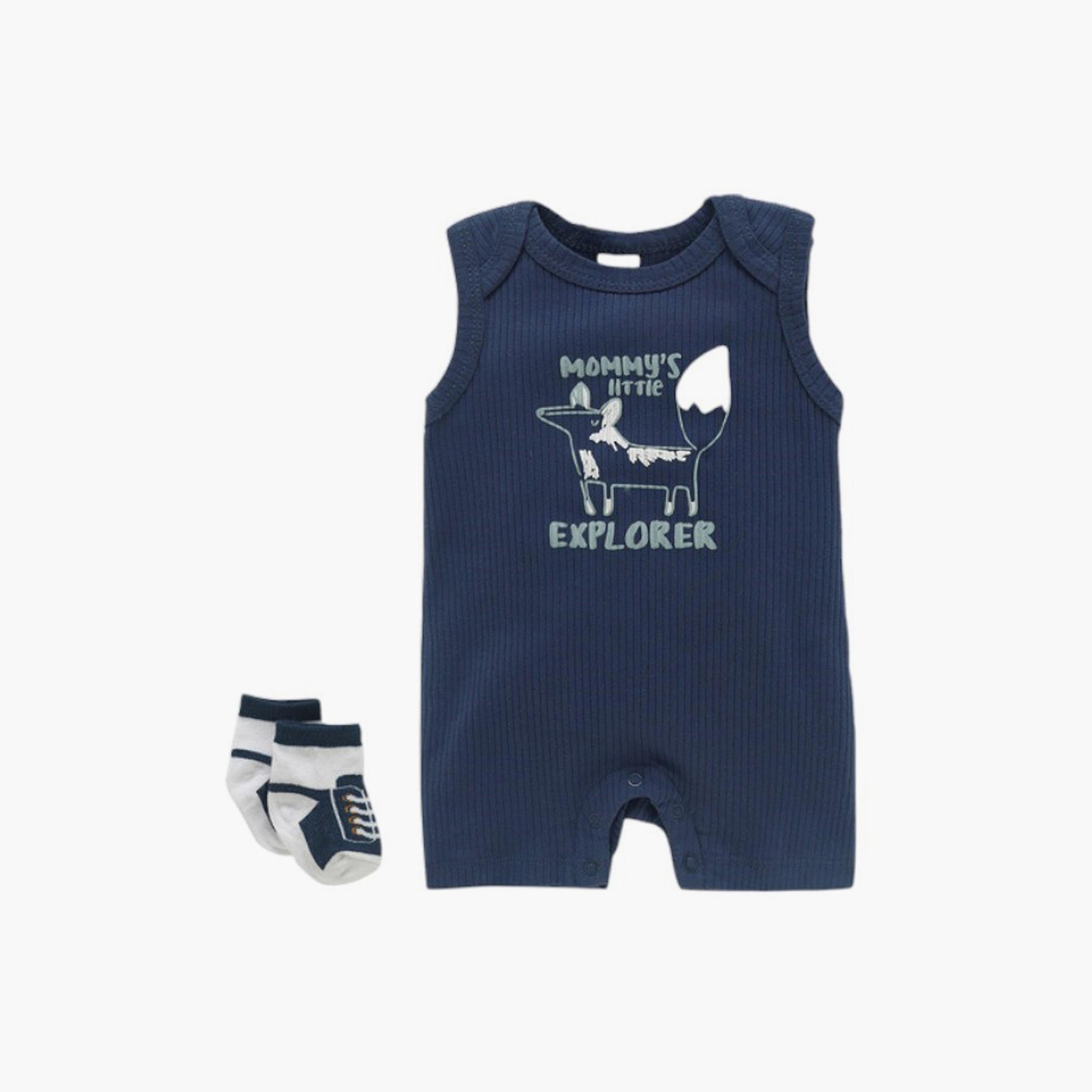 بودي سوت بأكمام قصيرة وطبعة حيوانات مع زوج من الجوارب قطعتين من بامبيميسي-baby-boys-clothing-multipacks-image-3