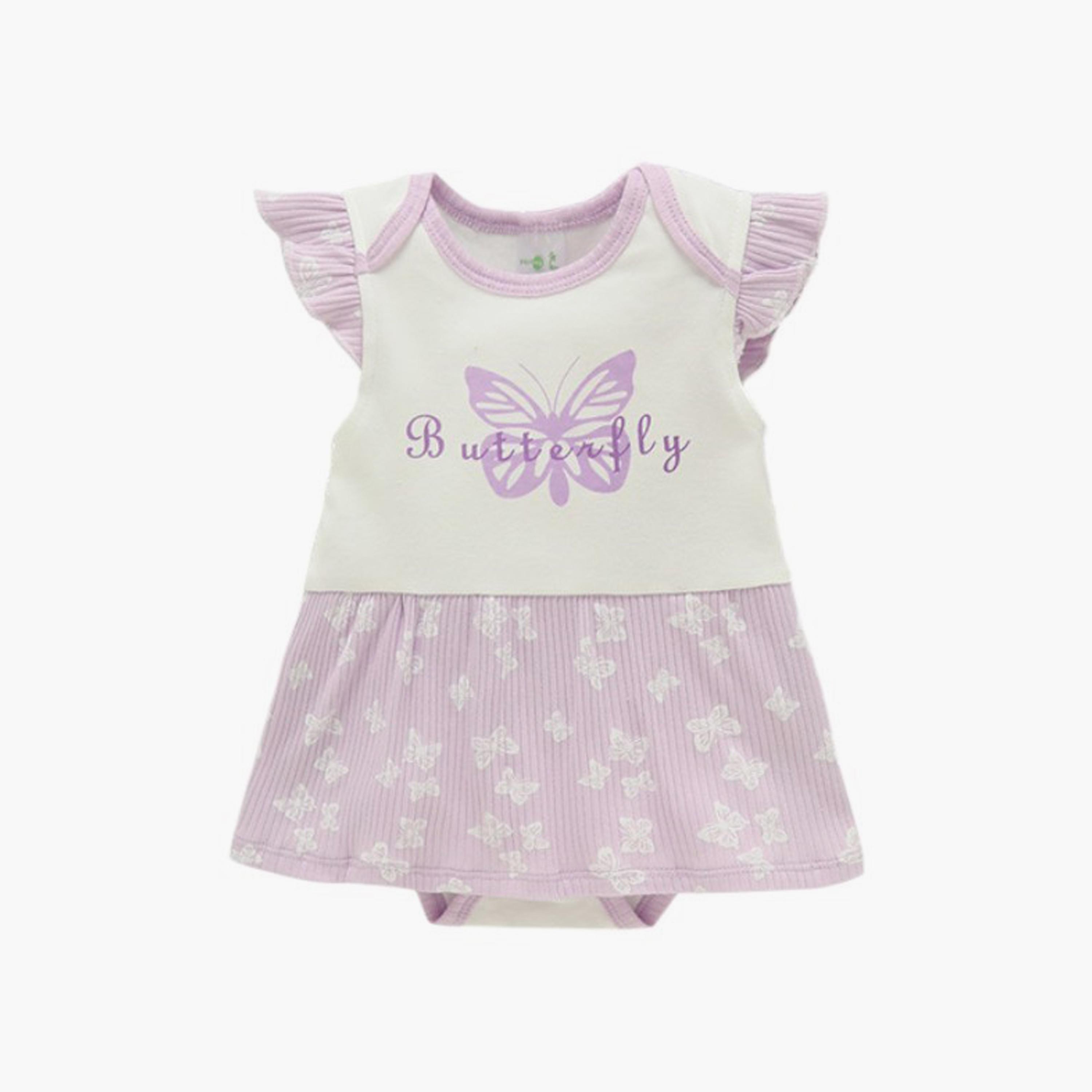 Bambimici 2-Piece Butterfly Printed Cap Sleeves Bodysuits with Headband-baby-girls-clothing-bodysuits-image-3