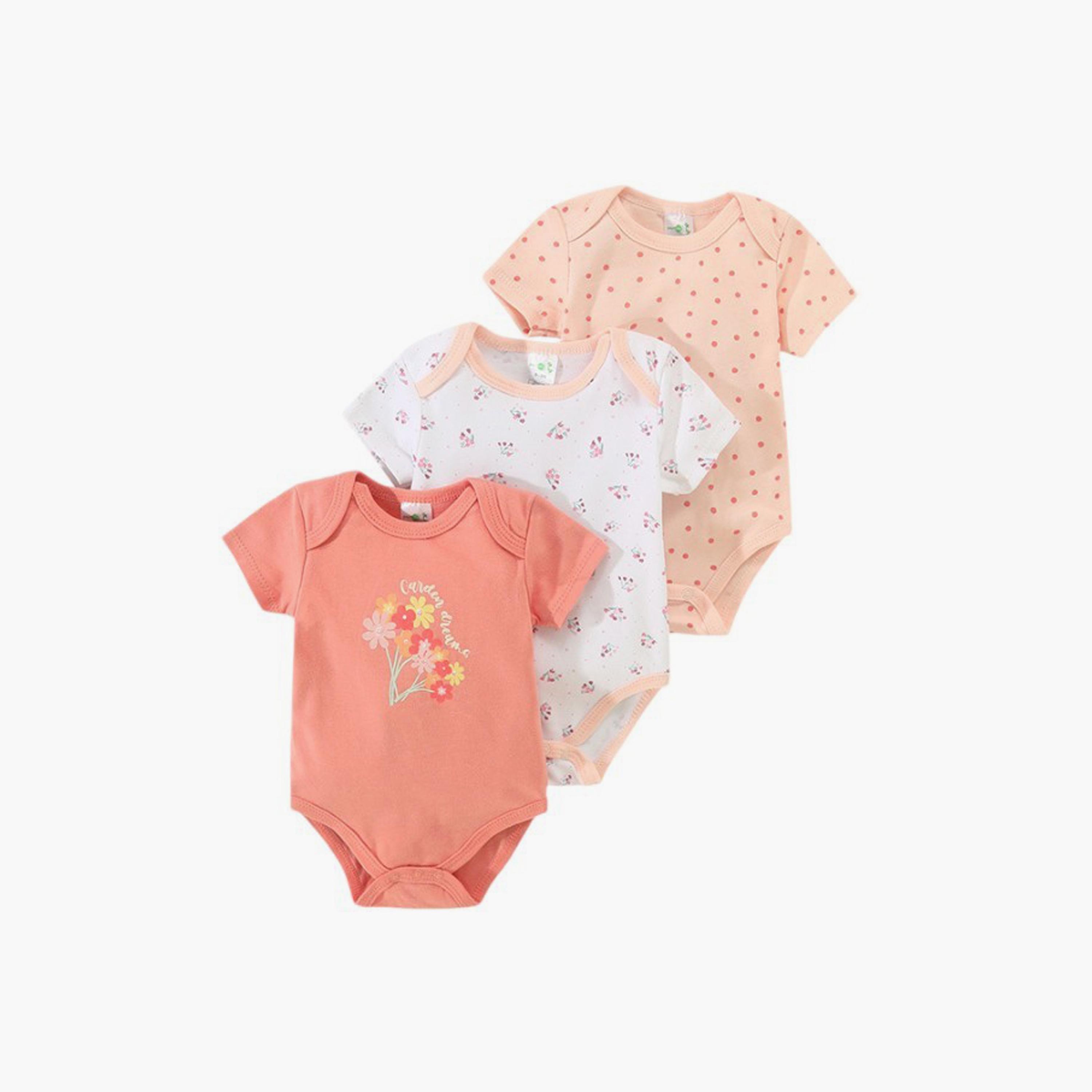 بودي سوت بطبعة زهور بأكمام قصيرة 3 قطع من بامبيميسي-baby-girls-clothing-bodysuits-image-1