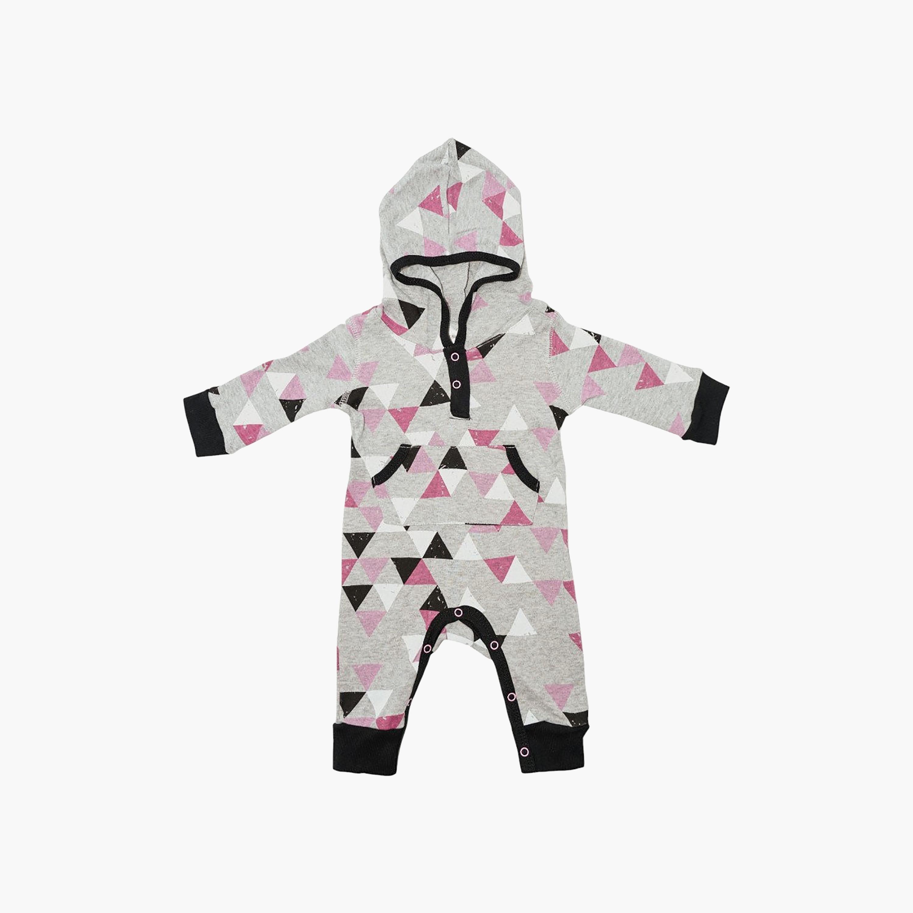 بودي سوت "هودد" بغطاء رأس وطبعة مثلثات بأكمام طويلة من بامبيميتشي-baby-girls-clothing-bodysuits-image-1