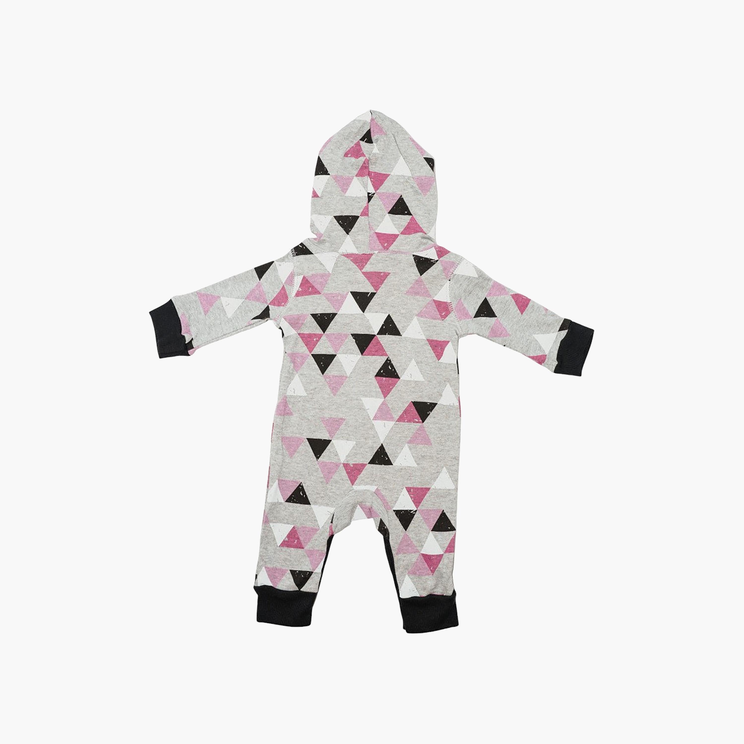 بودي سوت "هودد" بغطاء رأس وطبعة مثلثات بأكمام طويلة من بامبيميتشي-baby-girls-clothing-bodysuits-image-2