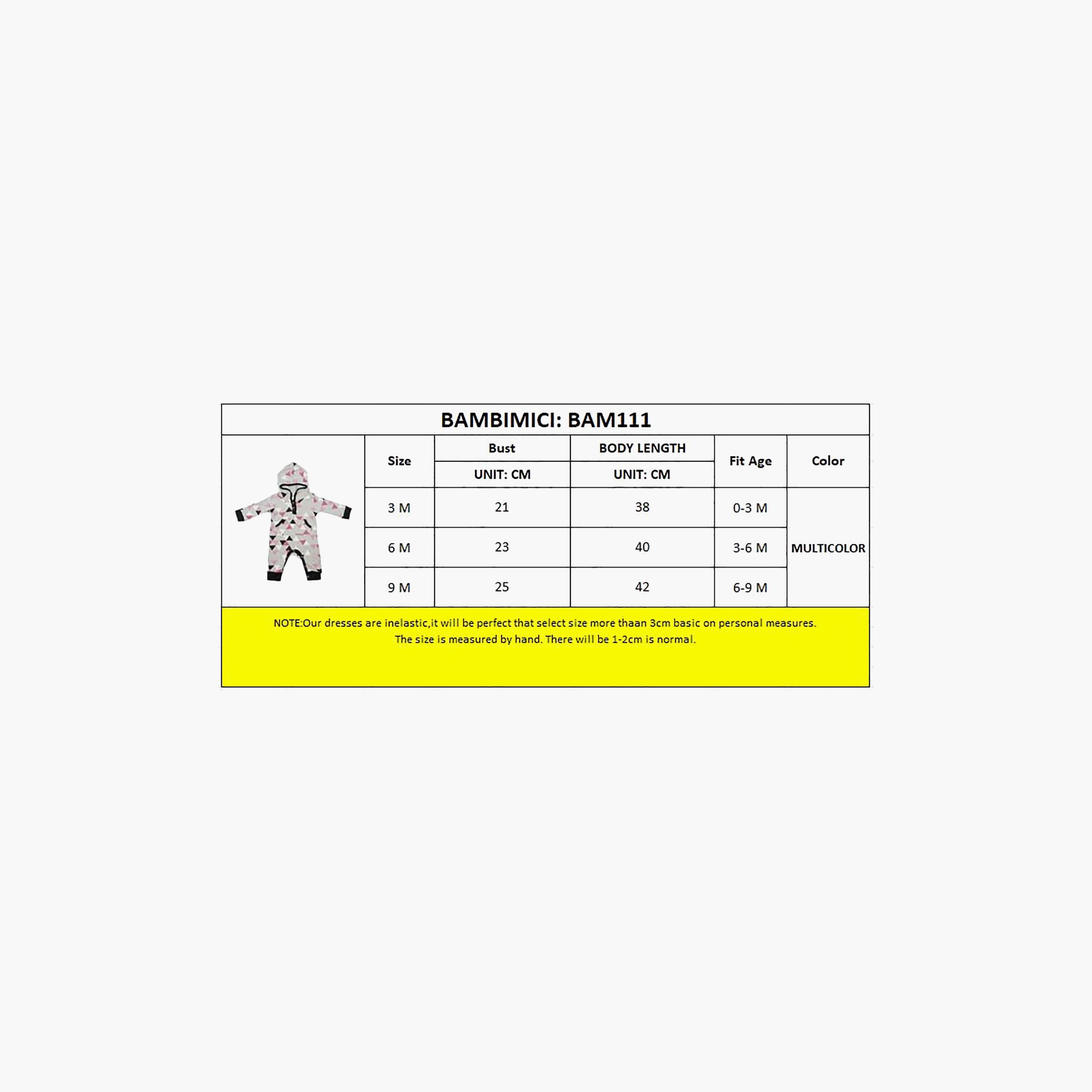 بودي سوت "هودد" بغطاء رأس وطبعة مثلثات بأكمام طويلة من بامبيميتشي-baby-girls-clothing-bodysuits-image-4