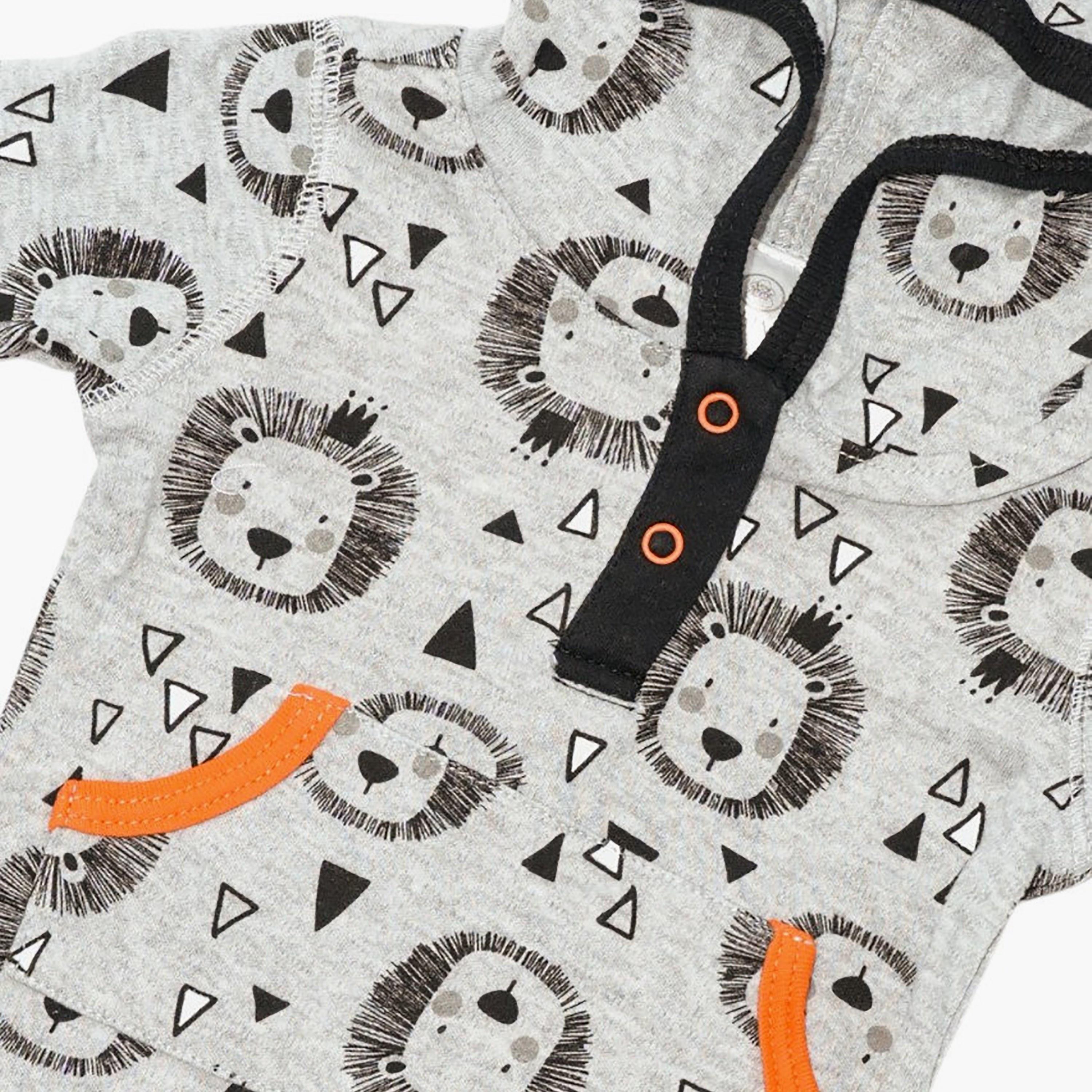 بودي سوت "هودد" بغطاء رأس وطبعة أسد بأكمام طويلة من بامبيميتشي-baby-boys-clothing-bodysuits-image-3