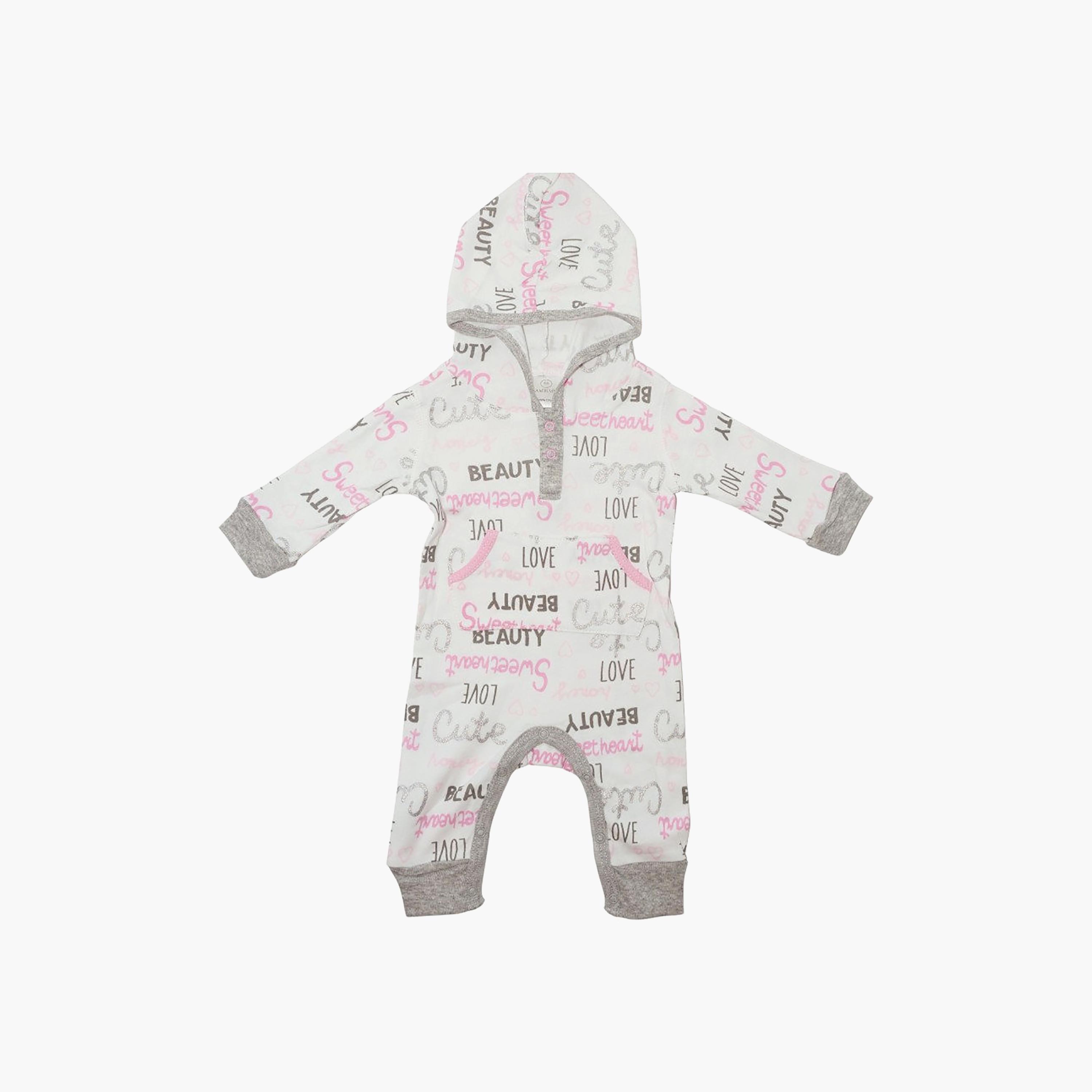Bambimici Long Sleeves Beauty Love Printed Hooded Bodysuit-baby-boys-clothing-bodysuits-image-1